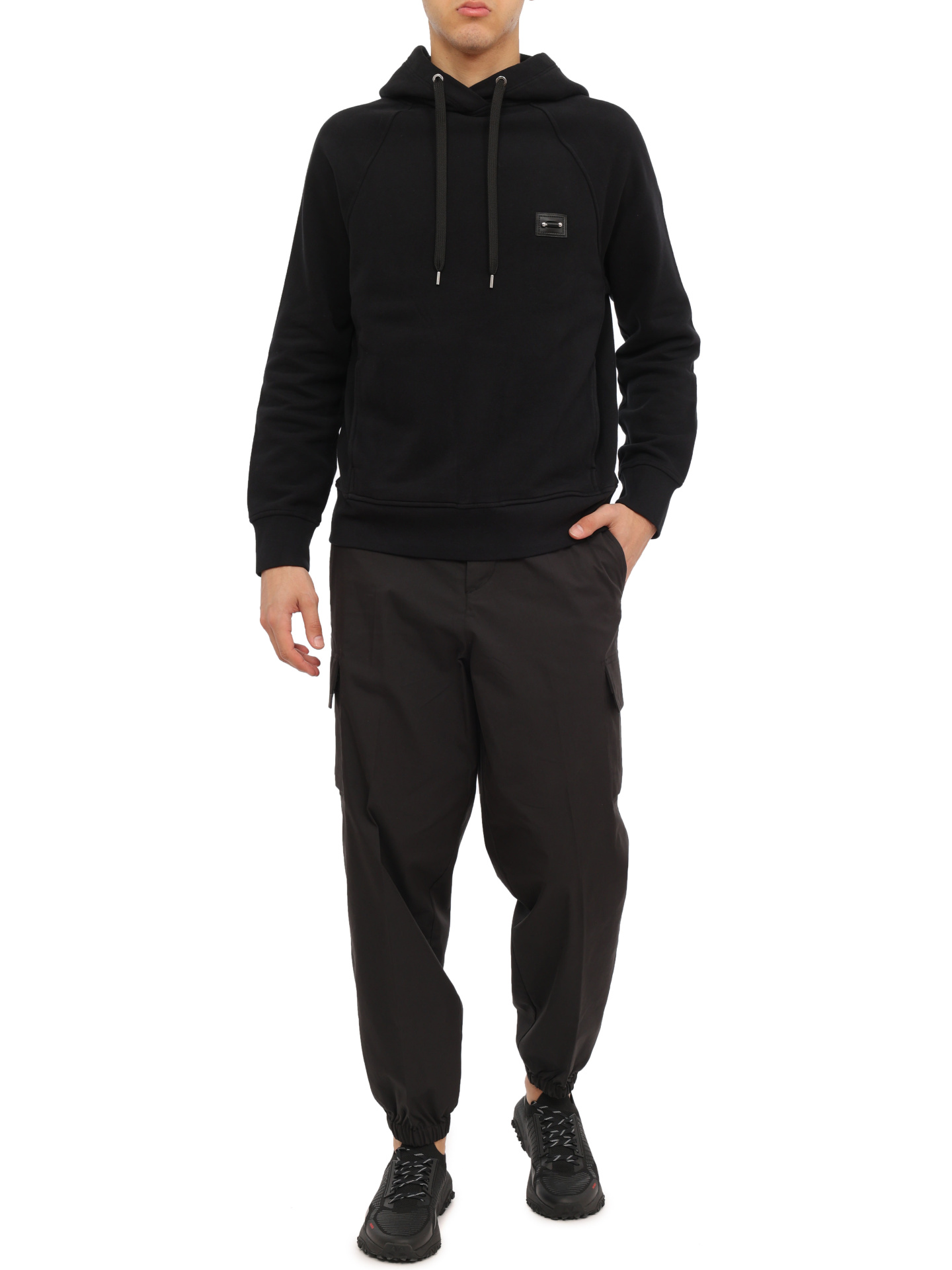 Брюки темно-серые из легкой ткани с манжетами и нашитыми карманами по бокам — купить в интернет-магазине Verdistore