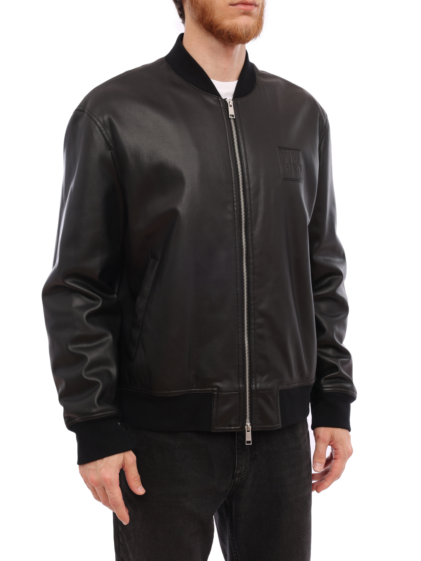 Куртка Armani Exchange 6HZB36 ZNHWZ 1200 черная мужская из искусственной кожи — купить в интернет-магазине Verdistore