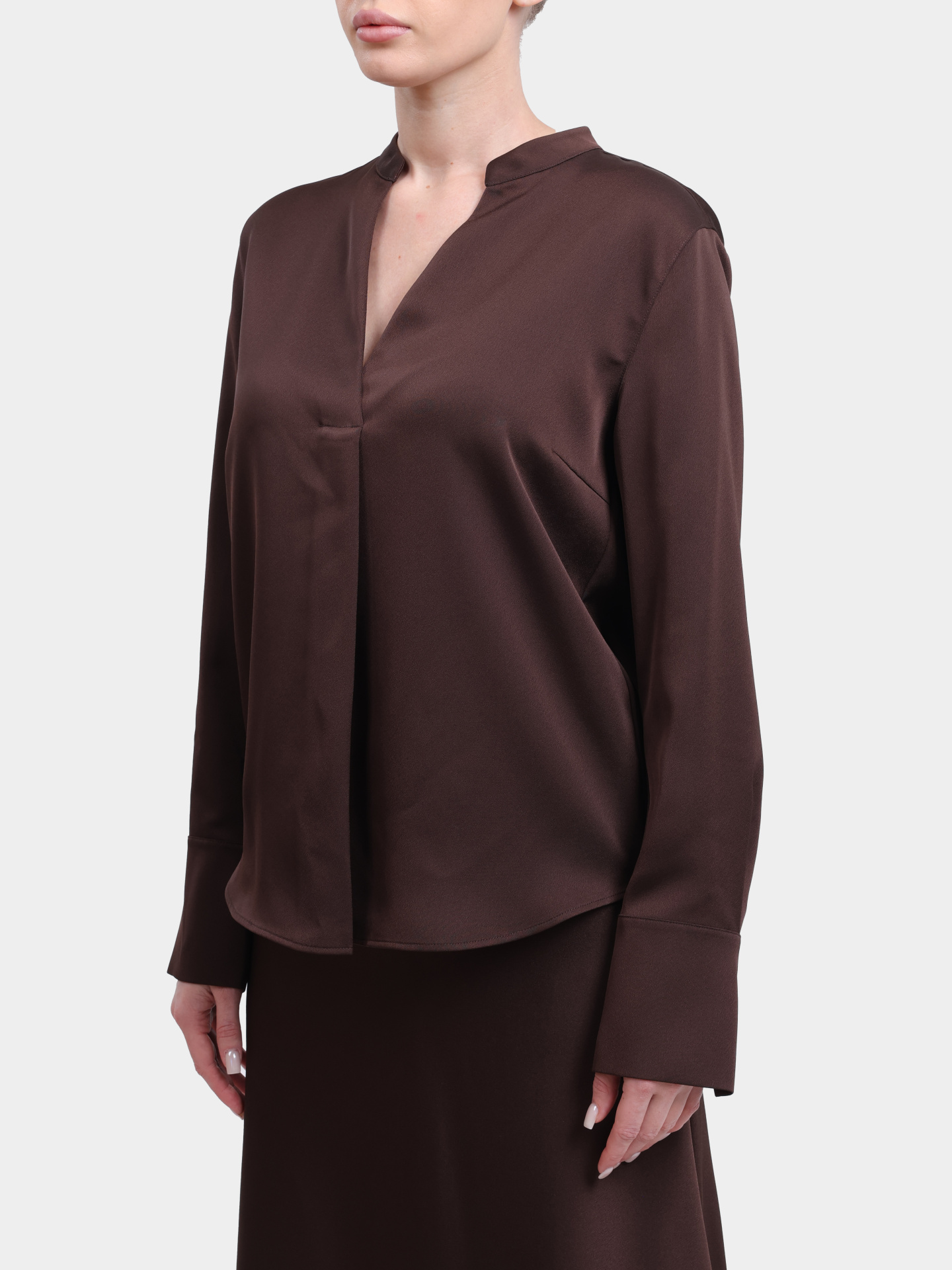 Блузка 58 254B58Blanche 10020175 201 темно-коричневая женская — купить в интернет-магазине Verdistore