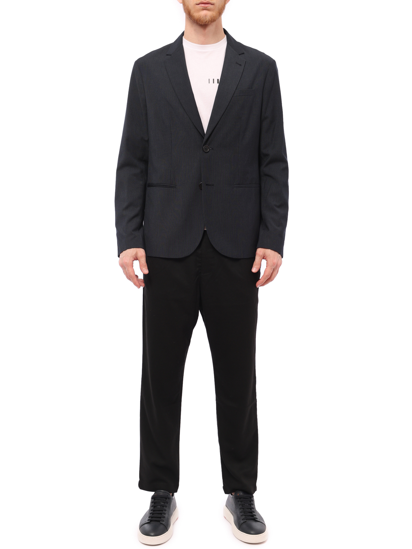 Пиджак Armani Exchange 6HZG02 ZNNJZ 0566 темно-синий мужской однобортный — купить в интернет-магазине Verdistore