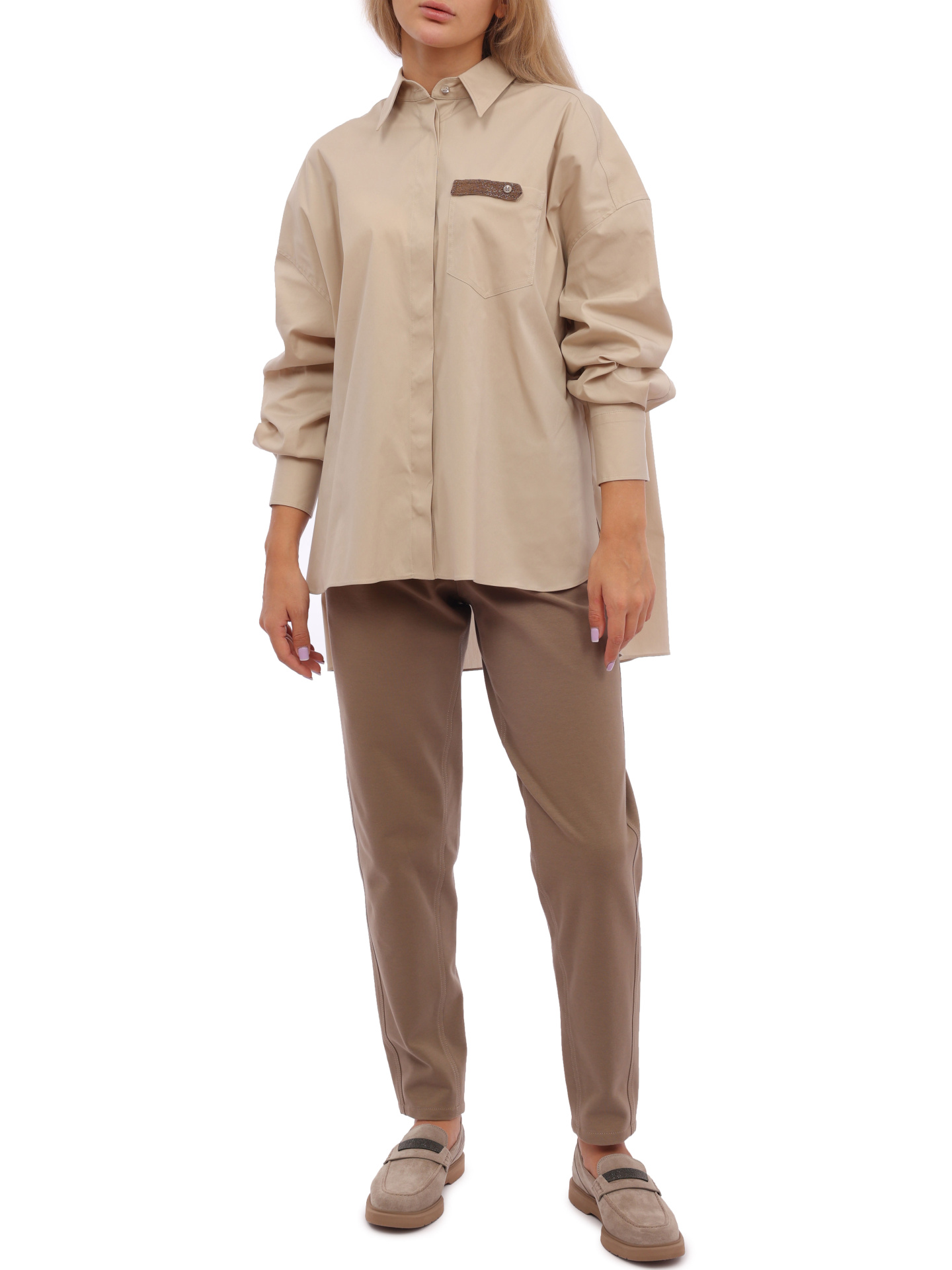 Рубашка Brunello Cucinelli M0091B1262 C7498 хлопковая женская — купить в интернет-магазине Verdistore
