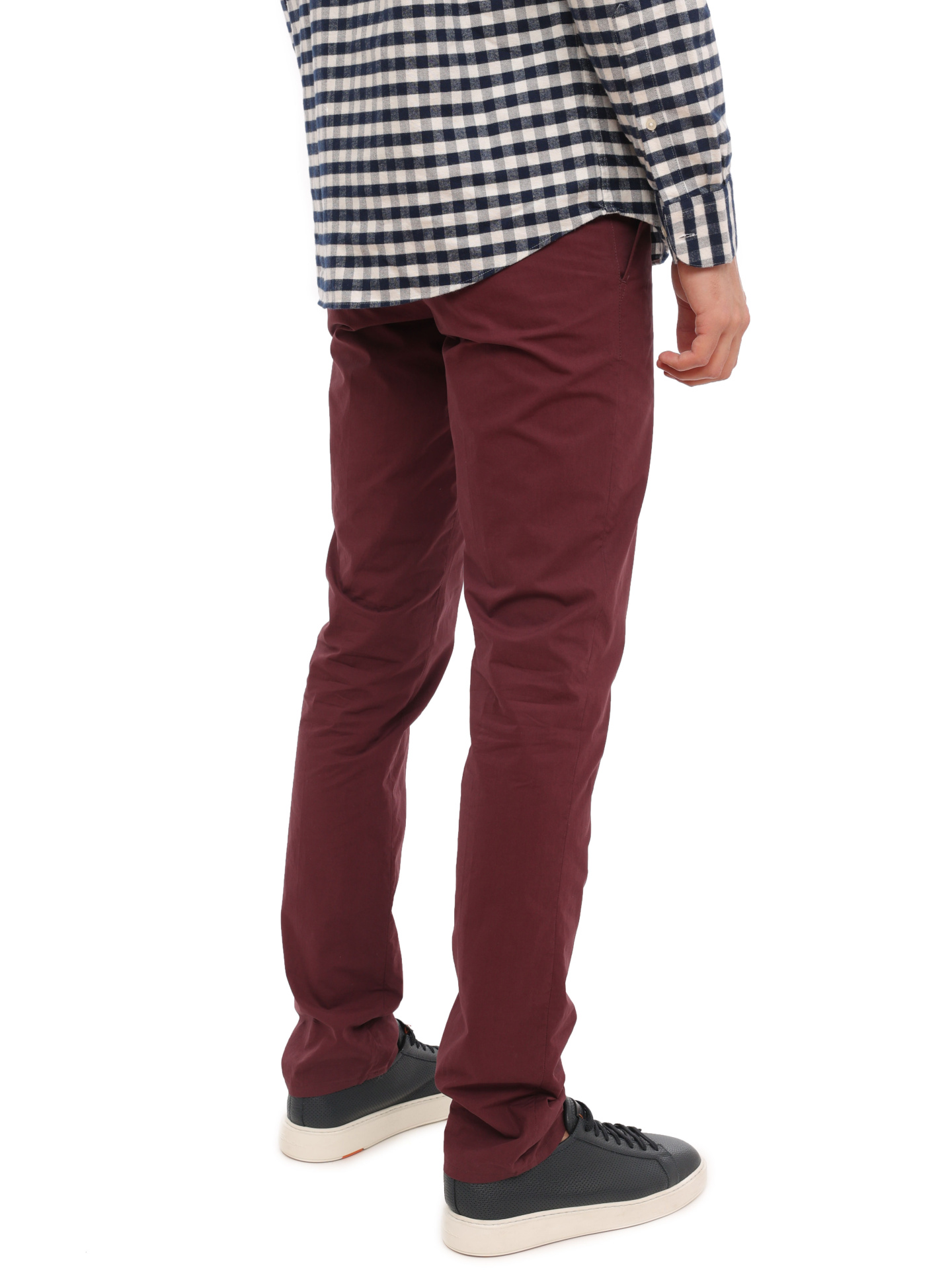 Брюки Brunello Cucinelli M017PR1050 бордовые мужские хлопковые — купить в интернет-магазине Verdistore