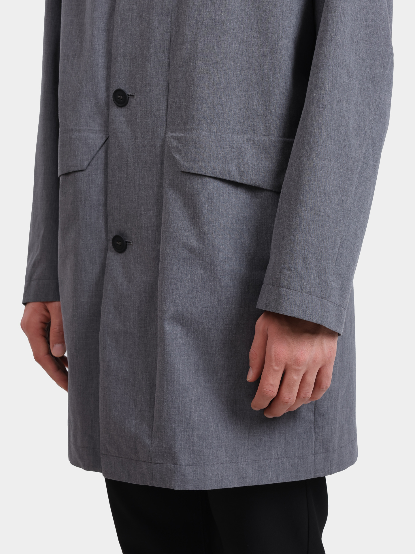 Тренч Sease JJ062TN461 N55 серый мужской прямого кроя с внешними карманами — купить в интернет-магазине Verdistore