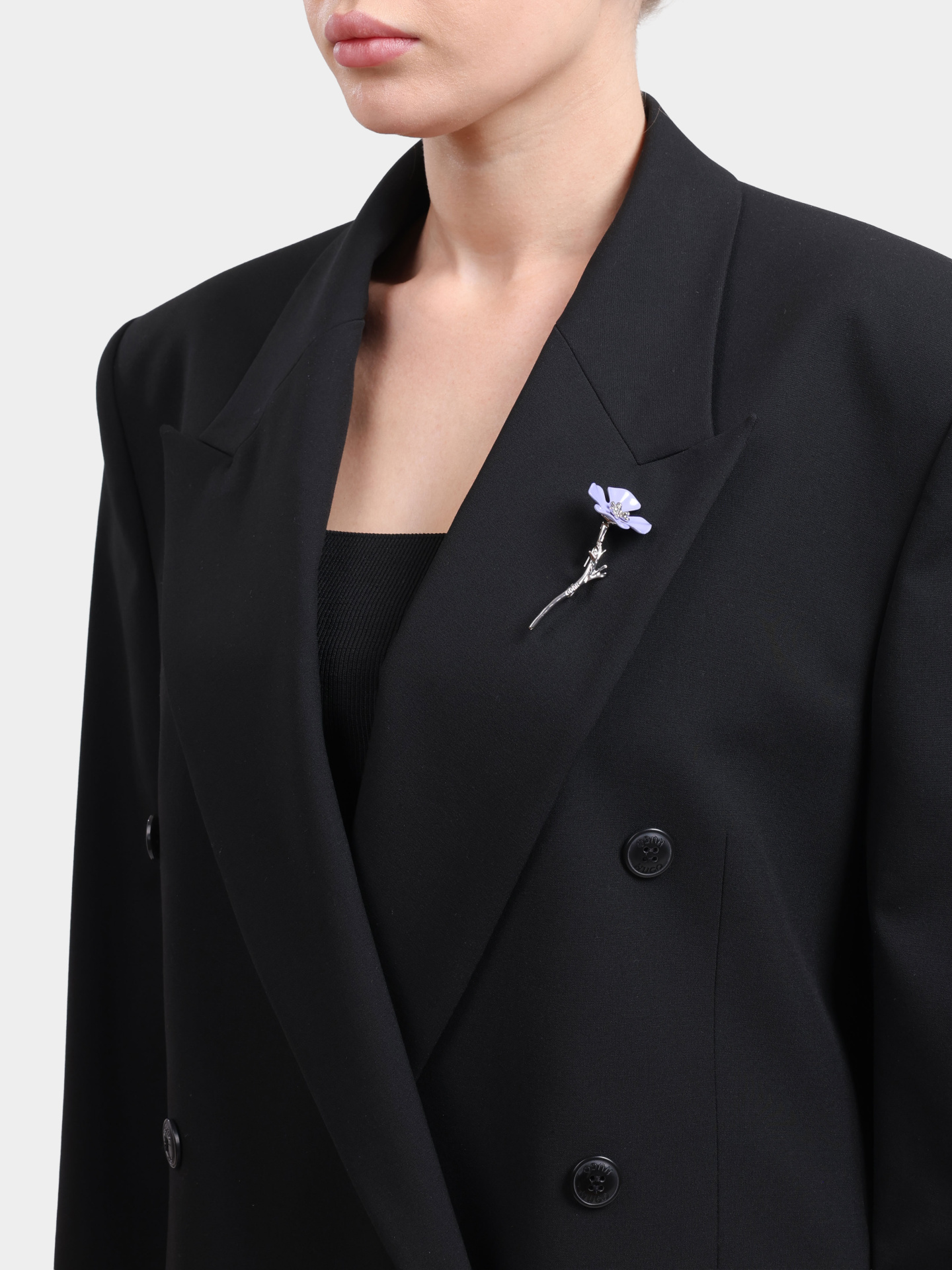 Жакет Hugo 50554018 001 двубортный женский с брошью  — купить в интернет-магазине Verdistore