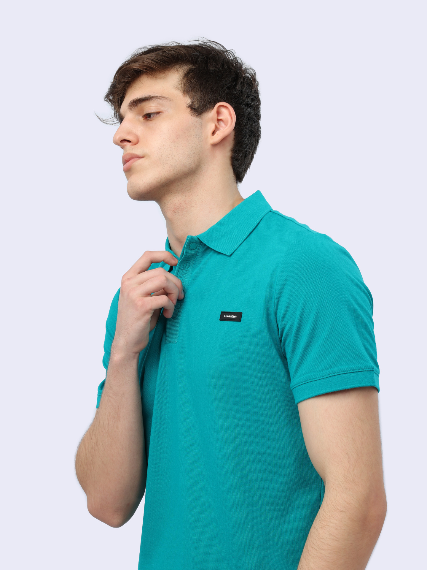 Поло Calvin Klein K10K112470 LEI бирюзовое мужское — купить в интернет-магазине Verdistore