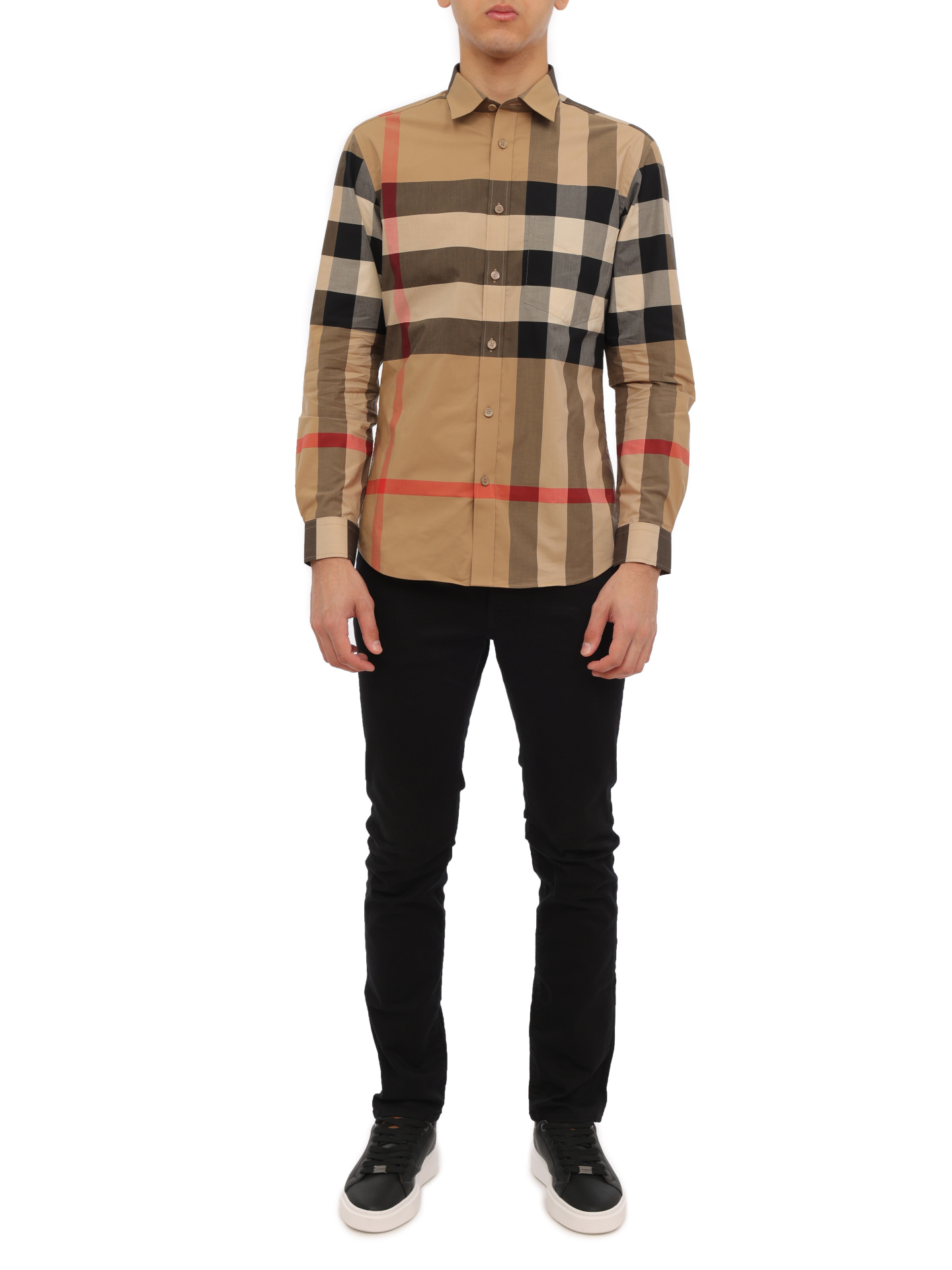 Рубашка Burberry 8010213 A7028 хлопковая мужская в клетку — купить в интернет-магазине Verdistore