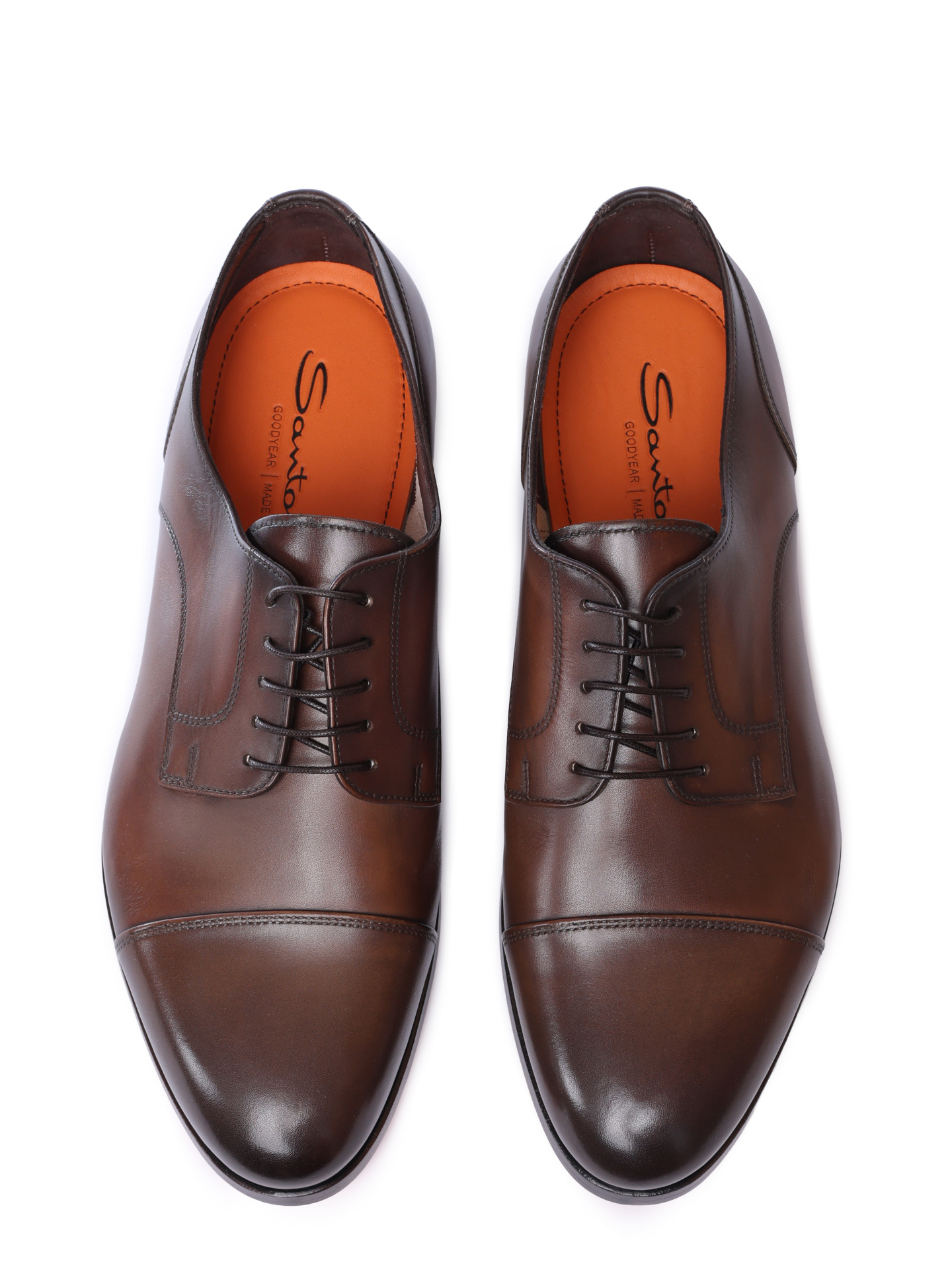 Дерби Santoni MCCG18940SA1SLAST50 кожаные мужские — купить в интернет-магазине Verdistore