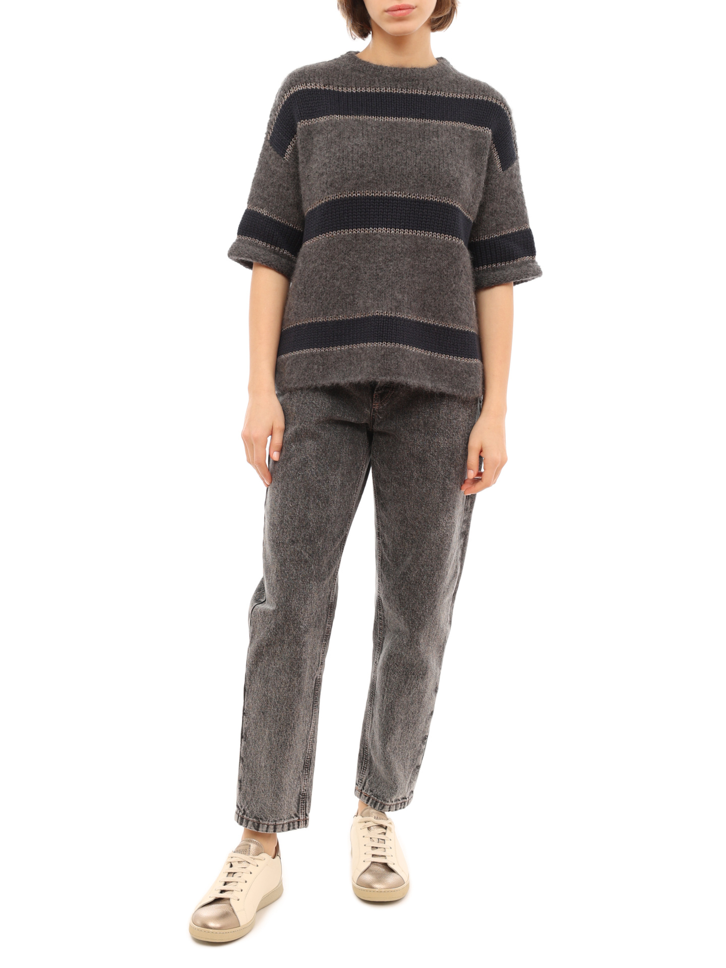 Свитер Brunello Cucinelli M6B382820 CH735 полосатый женский — купить в интернет-магазине Verdistore