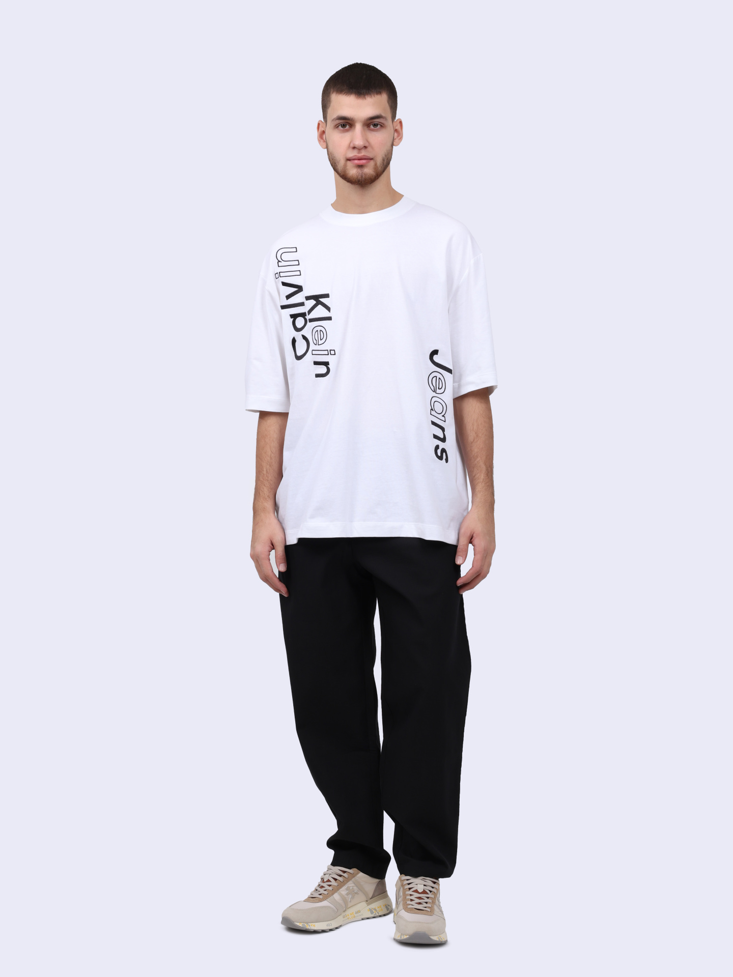 Футболка Calvin Klein Jeans J30J325491 YAF белая мужская из хлопка — купить в интернет-магазине Verdistore