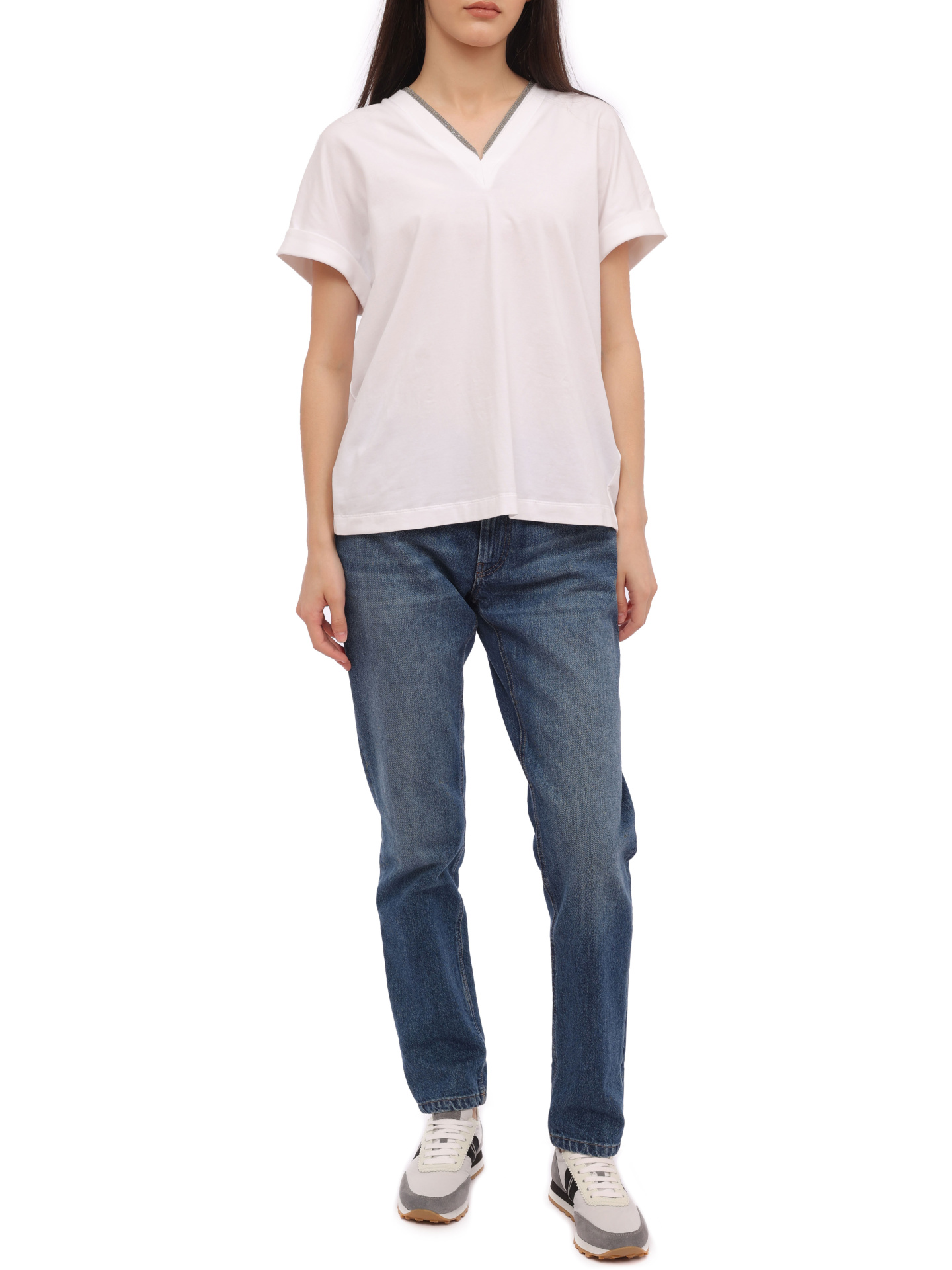 Джинсы Brunello Cucinelli MA095P5272 синие женские — купить в интернет-магазине Verdistore
