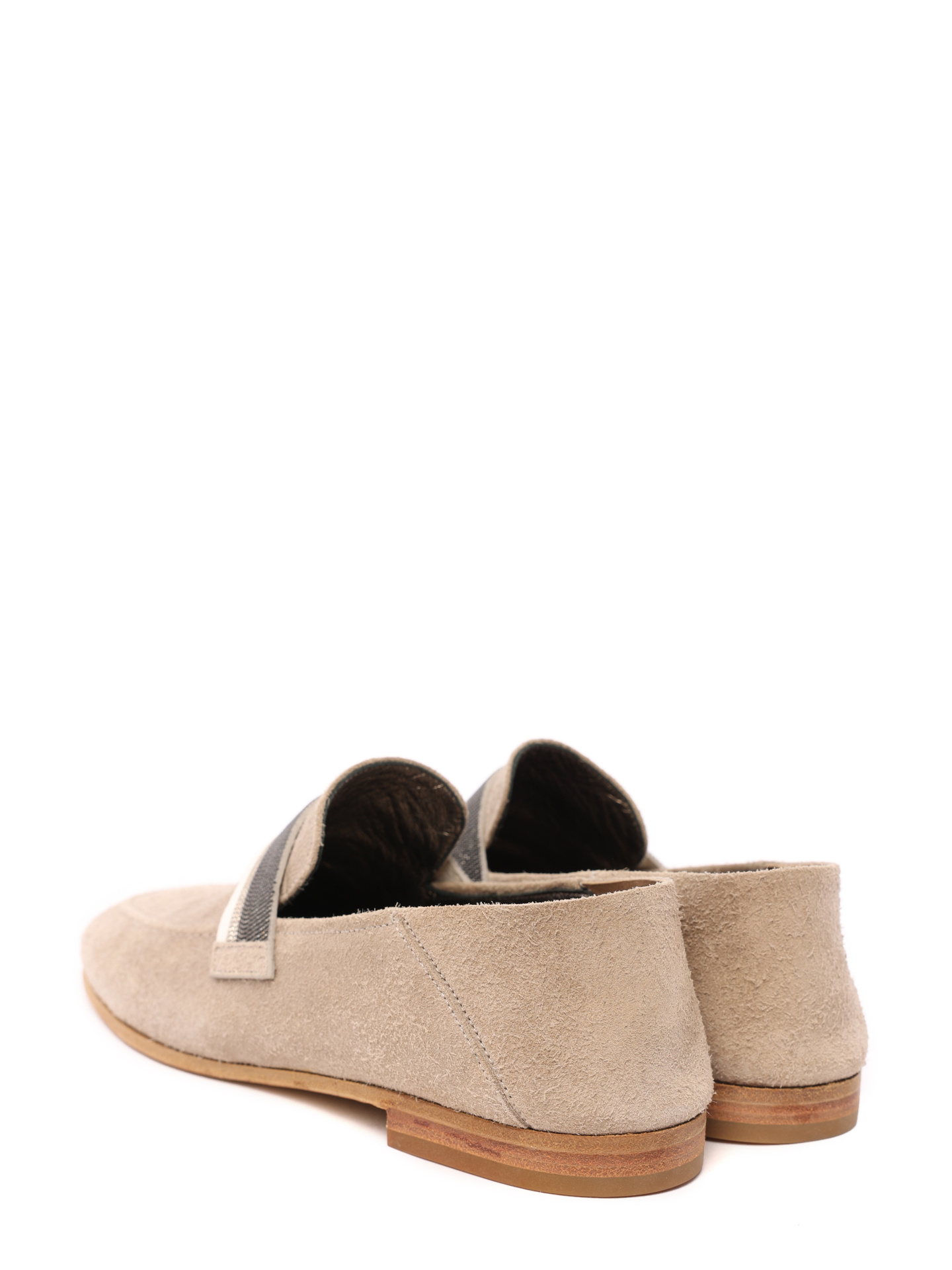 Лоферы Brunello Cucinelli MZMNC1440 бежевые женские из замши — купить в интернет-магазине Verdistore