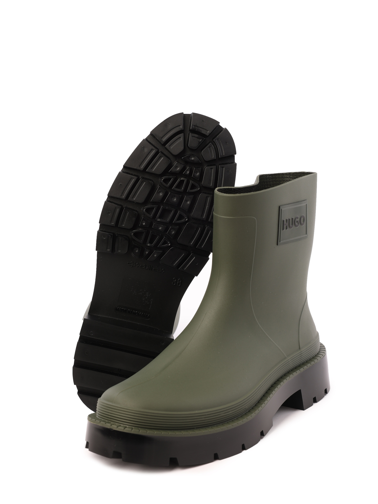 Резиновые полусапоги 50487964 305 темно-зеленые женские с логотипом — купить в интернет-магазине Verdistore