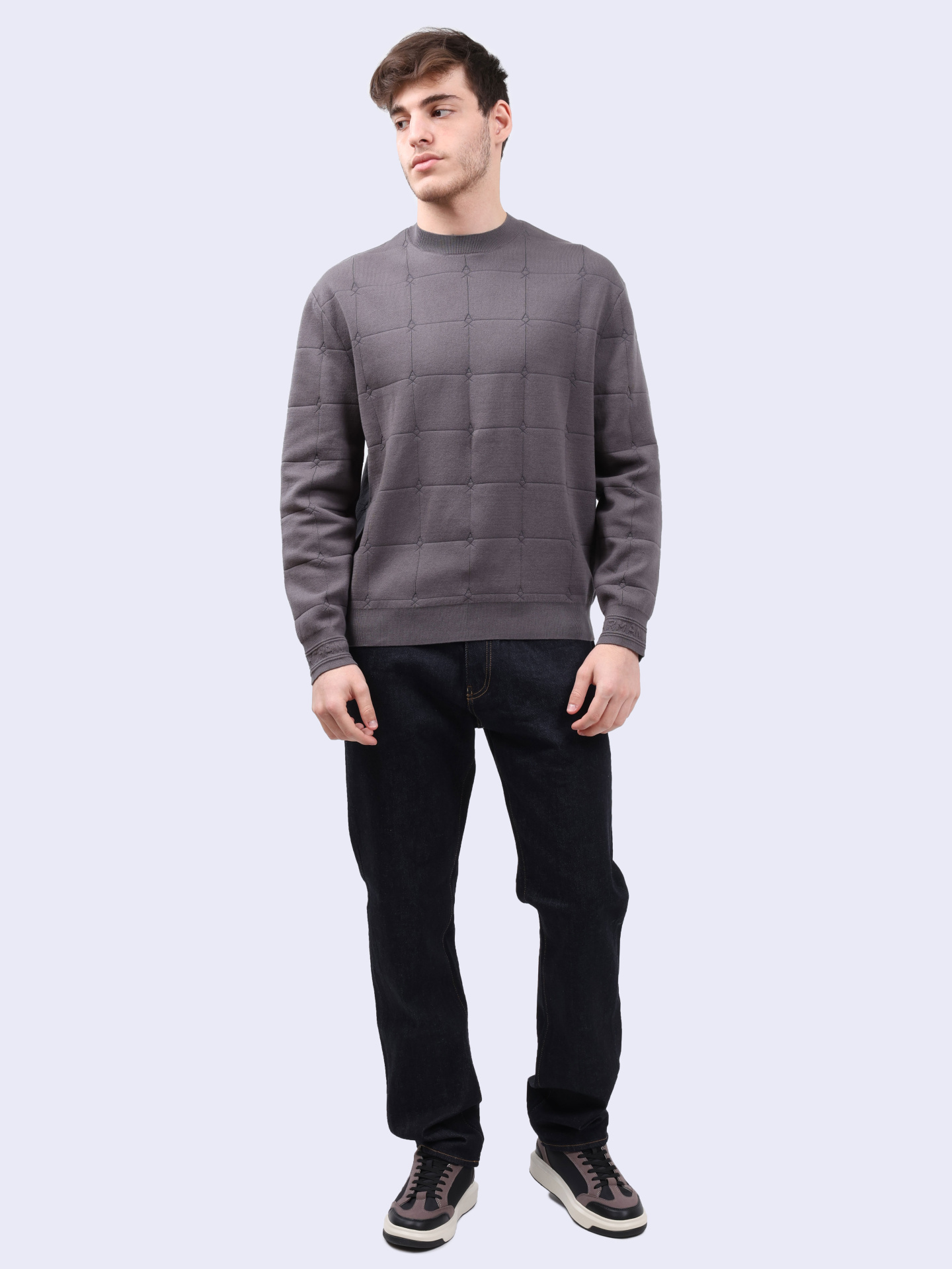 Свитшот Armani Exchange 6DZM6C ZM5AZ 19AA серый мужской — купить в интернет-магазине Verdistore