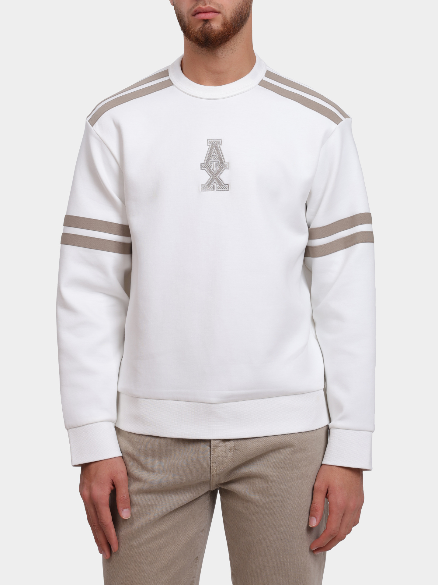 Свитшот Armani Exchange XM000481 AF10818 U0009 белый мужской с логотипом — купить в интернет-магазине Verdistore