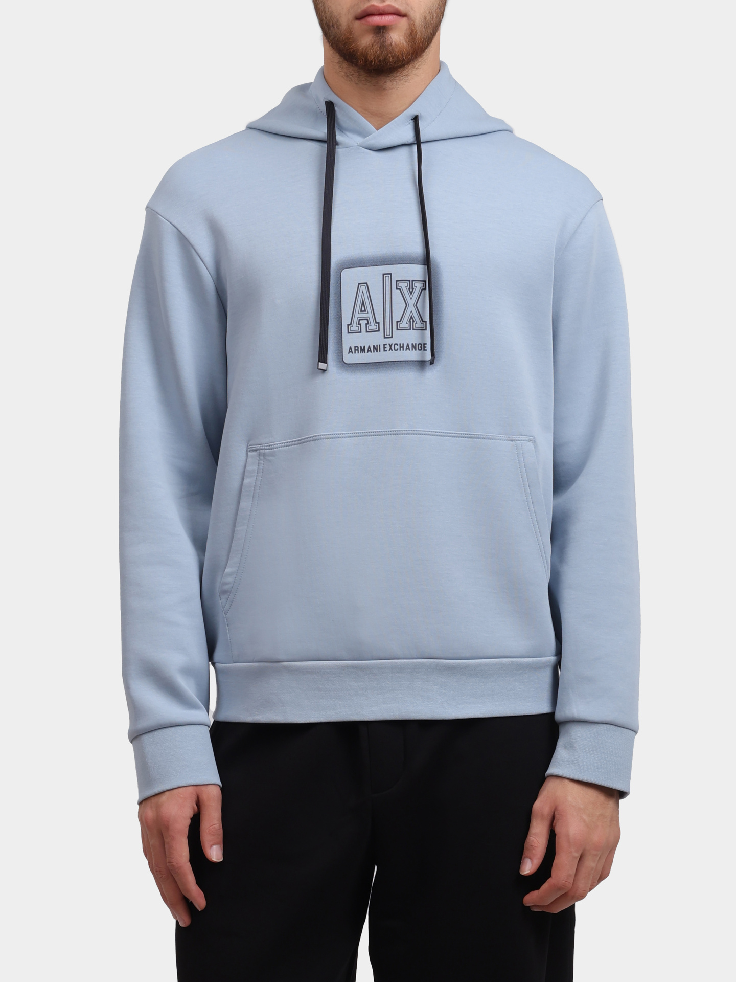 Худи Armani Exchange XM000482 AF10818 U9287 голубое мужское — купить в интернет-магазине Verdistore