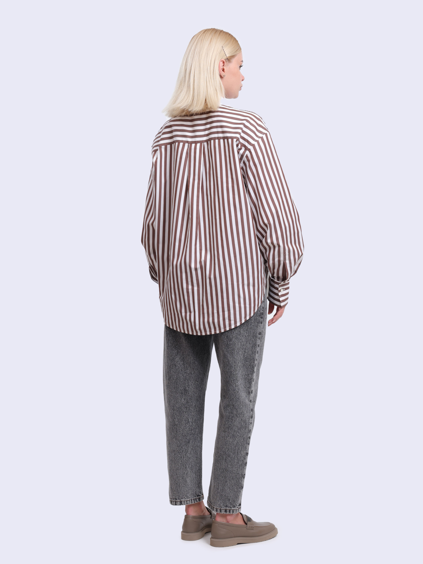 Рубашка Brunello Cucinelli MH757RF226 хлопковая женская в полоску — купить в интернет-магазине Verdistore