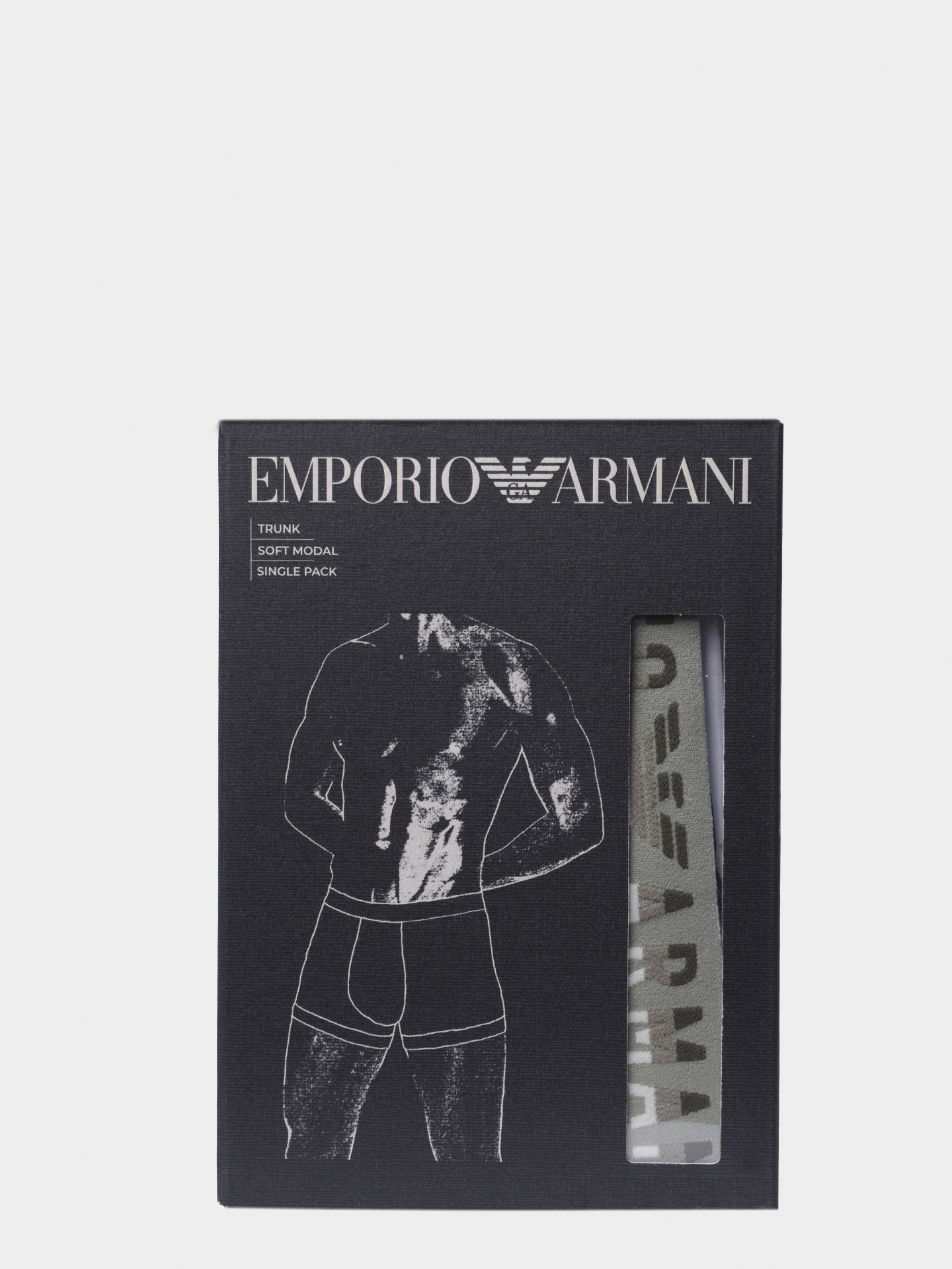Трусы Emporio Armani EM000231 AF18894 U0002 белые мужские с логотипом на контрастном поясе — купить в интернет-магазине Verdistore