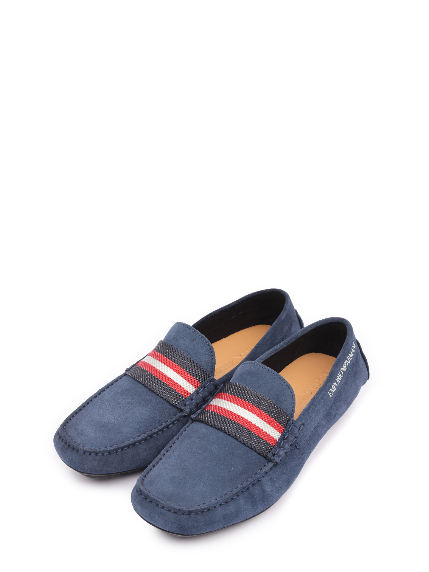 Мокасины из мягкой синей замши с декором на союзке — купить в интернет-магазине Verdistore