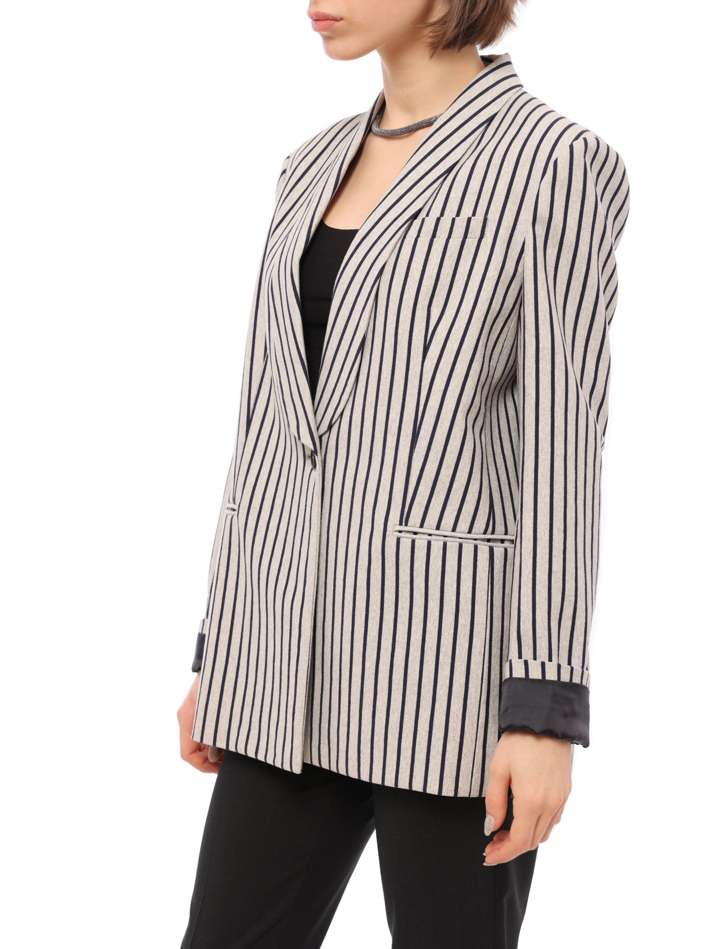 Жакет Brunello Cucinelli MF9673755 полосатый женский — купить в интернет-магазине Verdistore