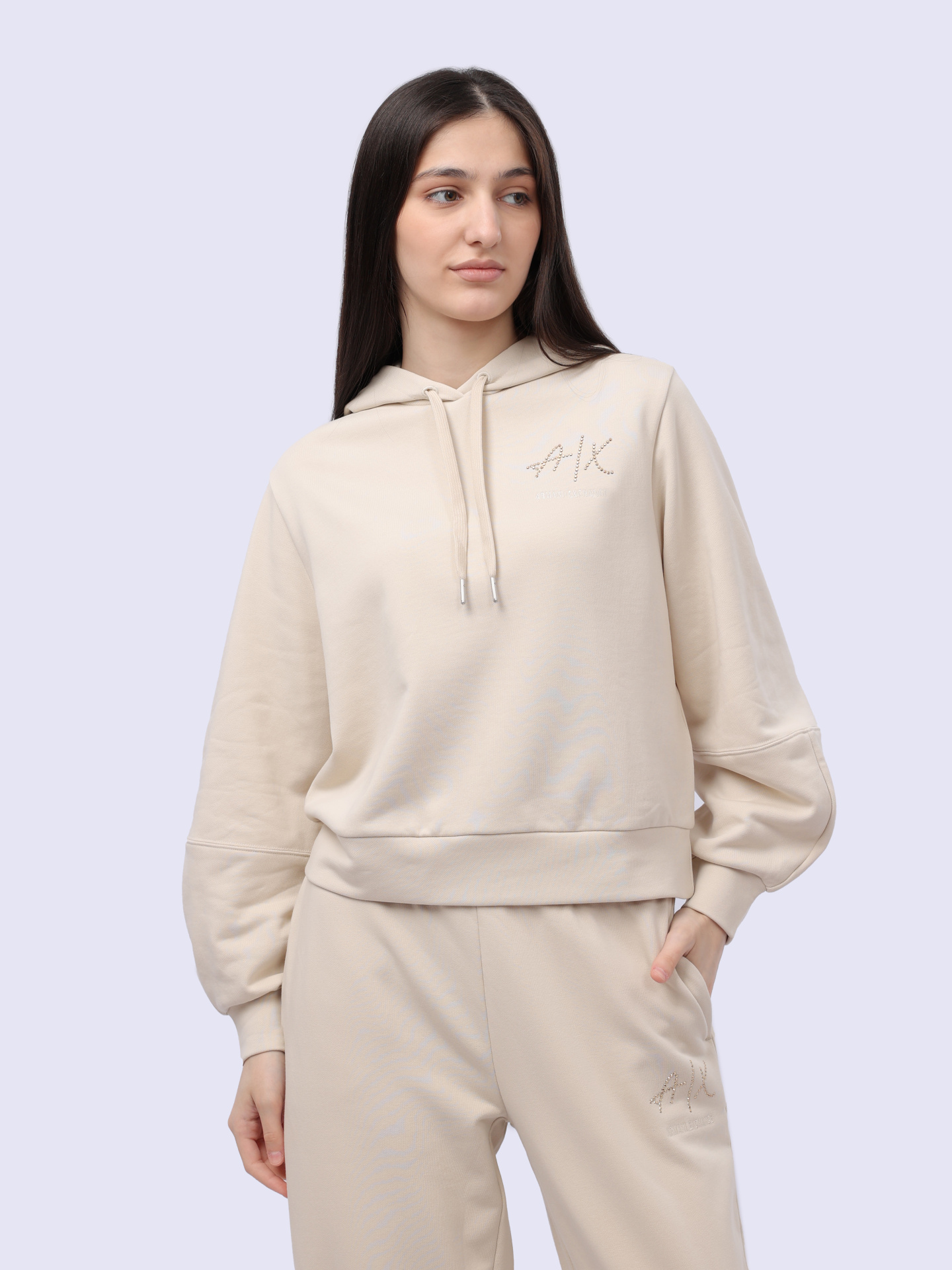 Худи Armani Exchange 3DYM12 YJFFZ 1787 бежевое женское — купить в интернет-магазине Verdistore