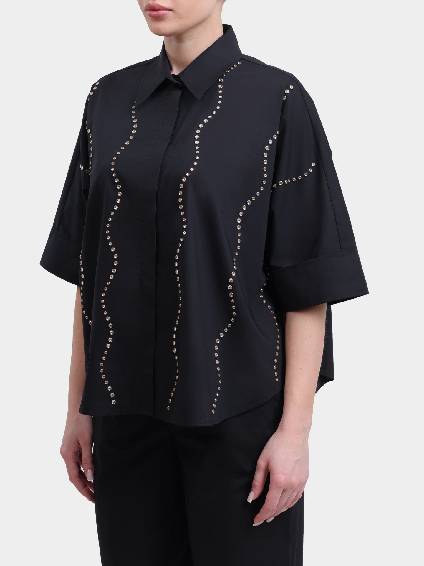 Блузка Liu-Jo BLACK LABEL CA6345 TS246 22222 черная женская укороченная  — купить в интернет-магазине Verdistore