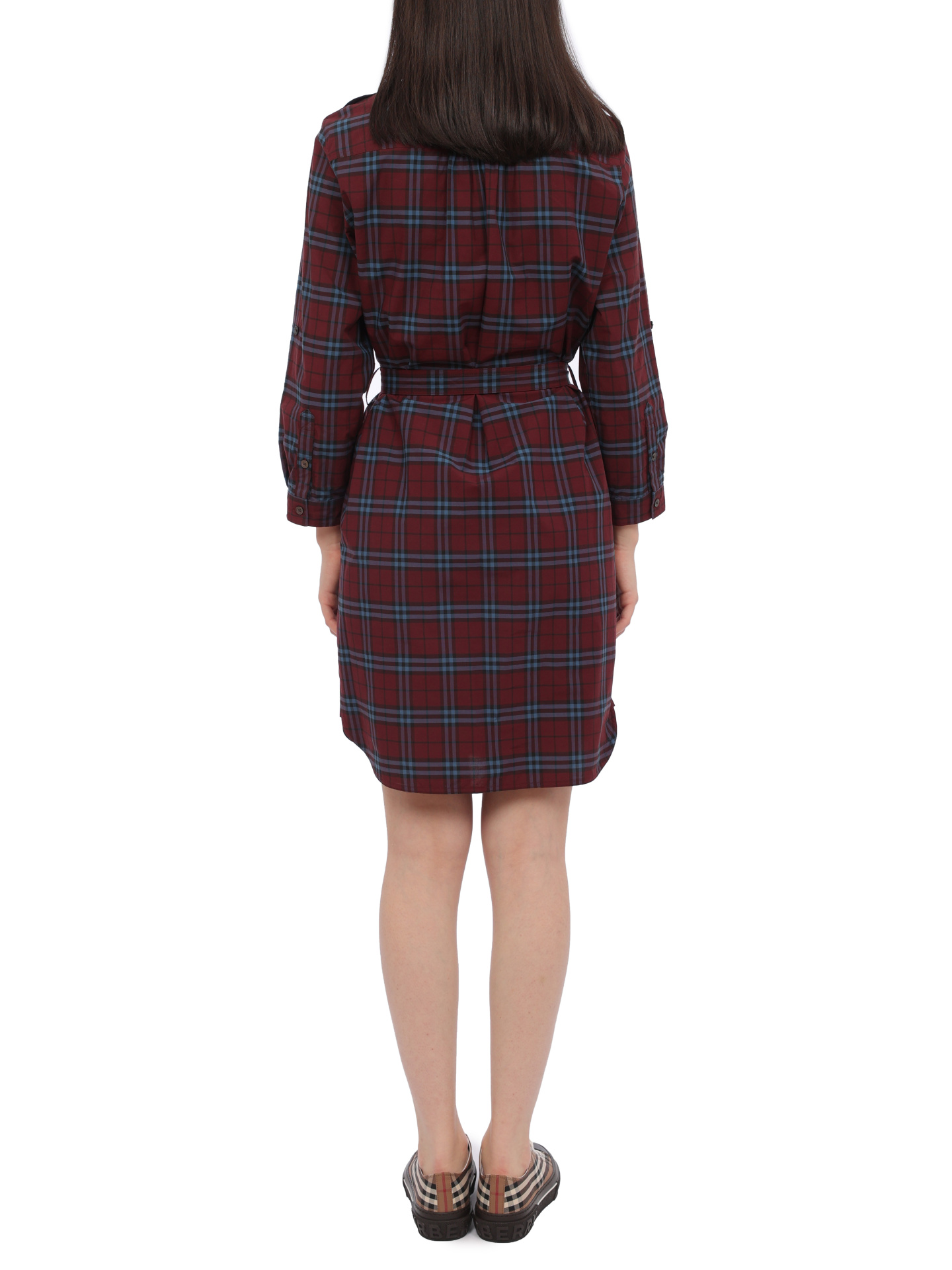 Платье Burberry 4066179 хлопковое женское в клетку — купить в интернет-магазине Verdistore