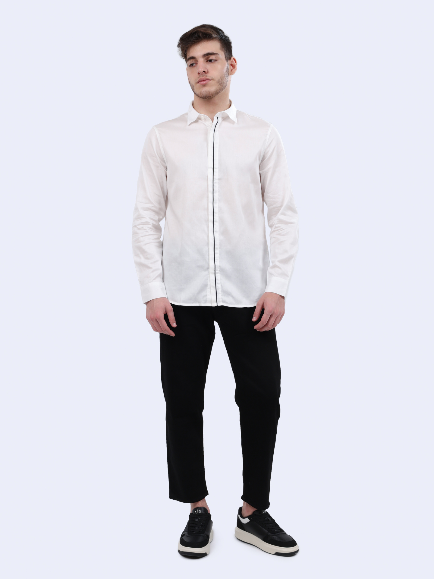 Рубашка Armani Exchange 6DZC27 ZNZRZ 1116 белая мужская с полоской — купить в интернет-магазине Verdistore