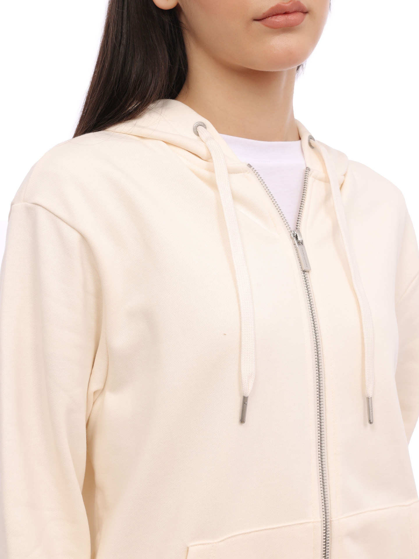 Толстовка Armani Exchange 6RYM71 YJBRZ 1130 белая женская с логотипом — купить в интернет-магазине Verdistore