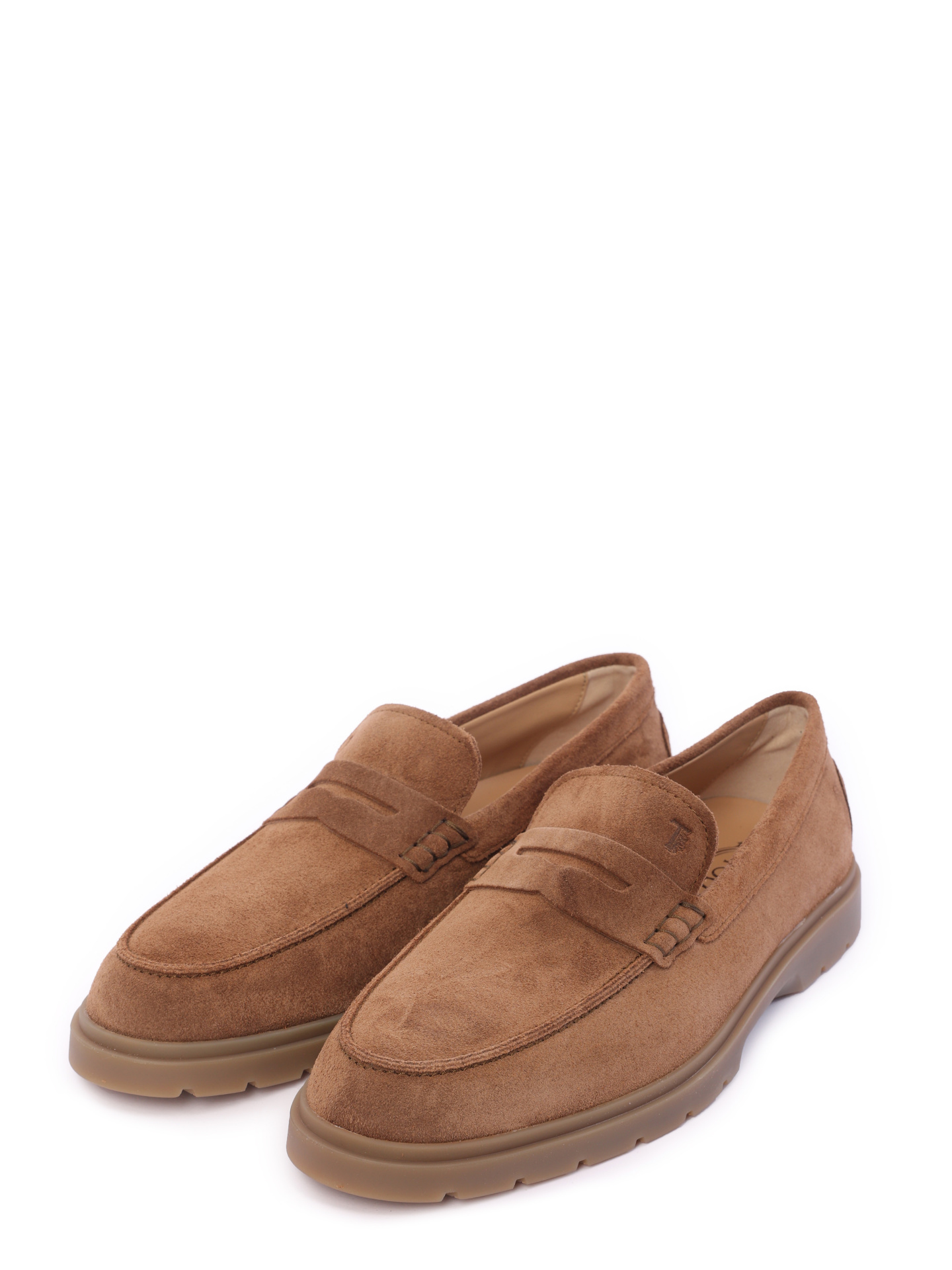 Лоферы коричневые замшевые на резиновой подошве — купить в интернет-магазине Verdistore