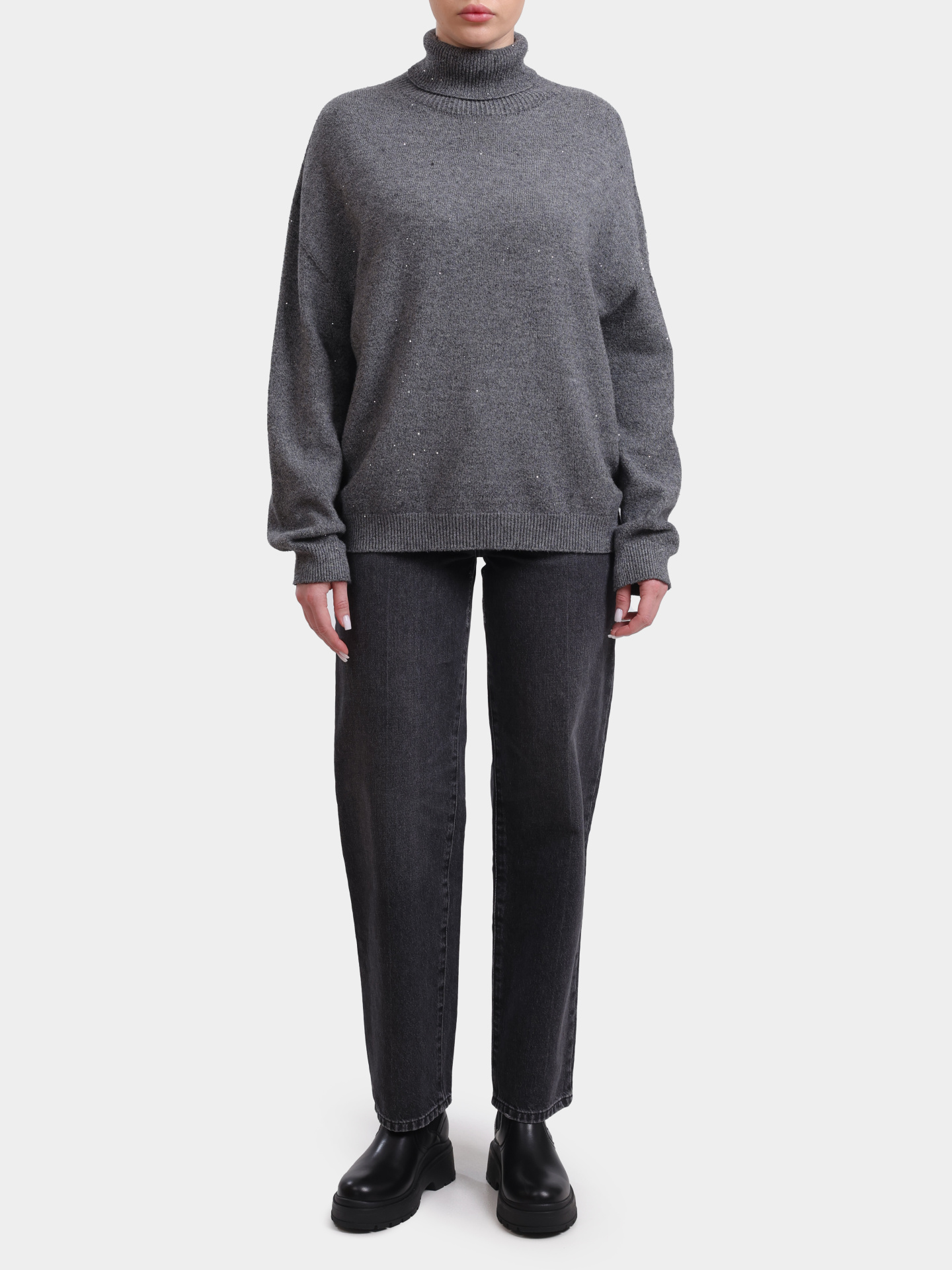 Свитер Liu-Jo MF5234 MA27R 04485 серый женский с пайетками — купить в интернет-магазине Verdistore