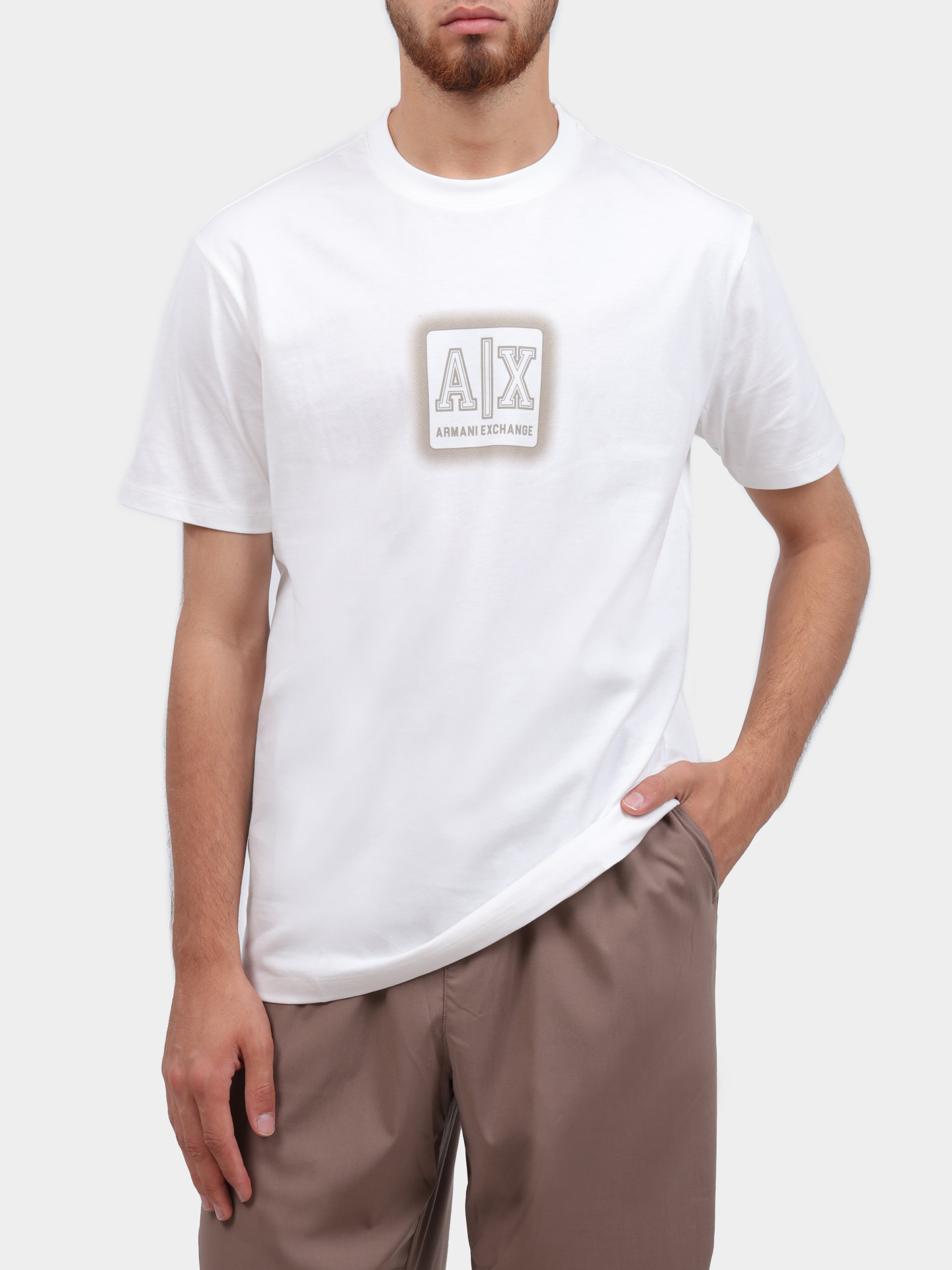Футболка Armani Exchange XM000545 AF10361 U0009 белая мужская с логотипом — купить в интернет-магазине Verdistore