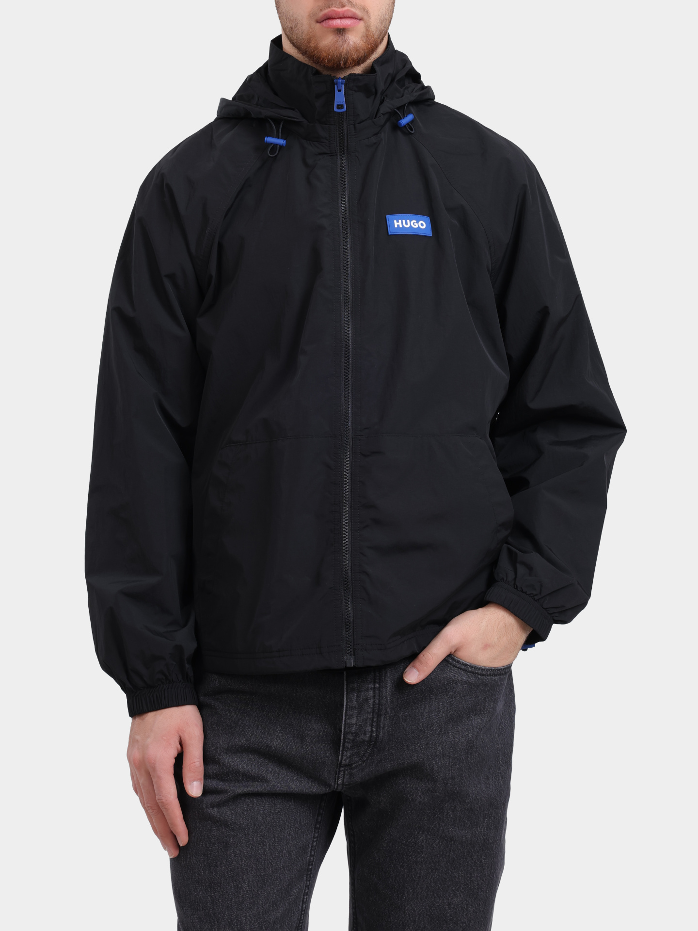 Куртка HUGO BLUE Bento2611 10277410 01 50552939 001 черная мужская с маленьким логотипом — купить в интернет-магазине Verdistore