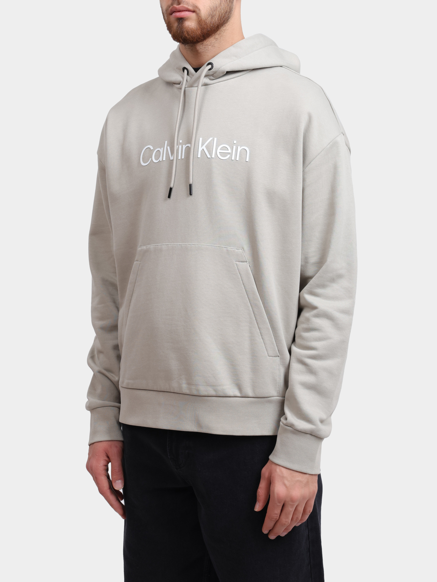 Худи Calvin Klein K10K111345 PC7 серое мужское  — купить в интернет-магазине Verdistore
