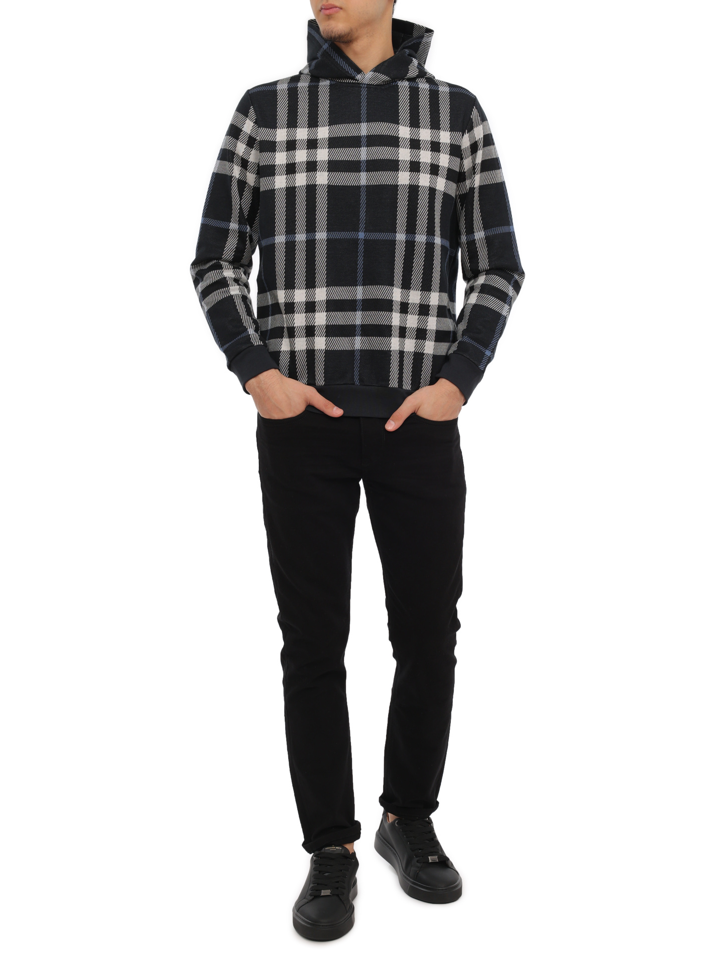 Худи Burberry 8070669 B4321 хлопковое мужское в клетку — купить в интернет-магазине Verdistore