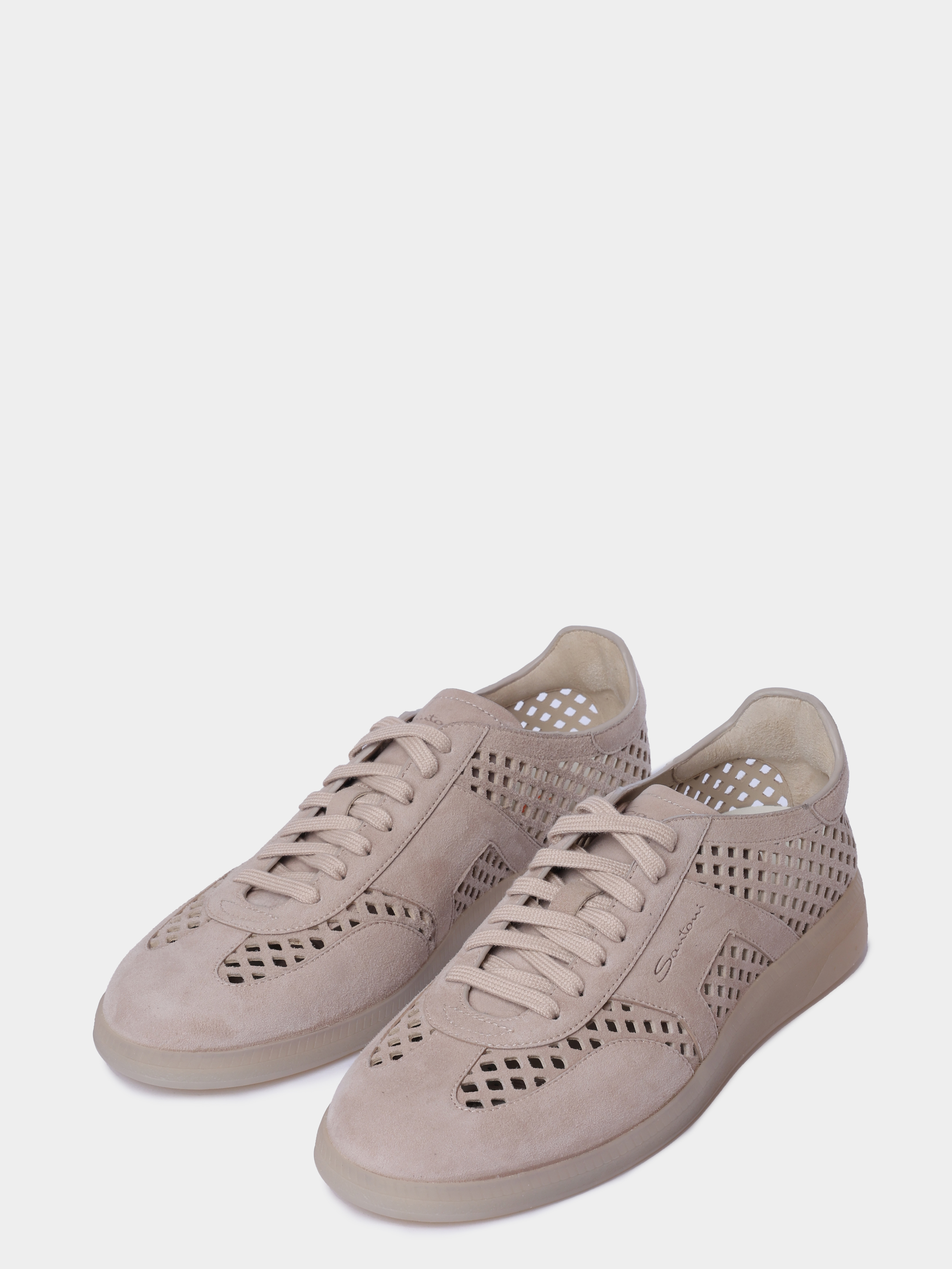 Кеды Santoni WBPG61470TITTSQCE40 замшевые женские с перфорацией — купить в интернет-магазине Verdistore
