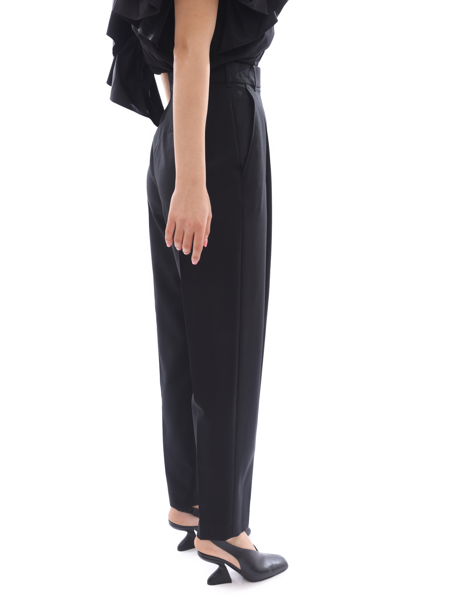 Брюки Alexander McQueen 682511-QJACA-1000 черные женские — купить в интернет-магазине Verdistore