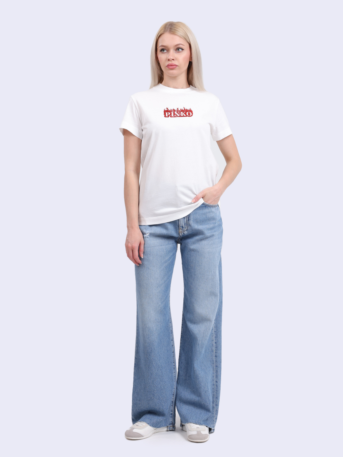 Джинсы 101733 A2DZ PJV светло-синие прямого кроя из мягкого денима — купить в интернет-магазине Verdistore