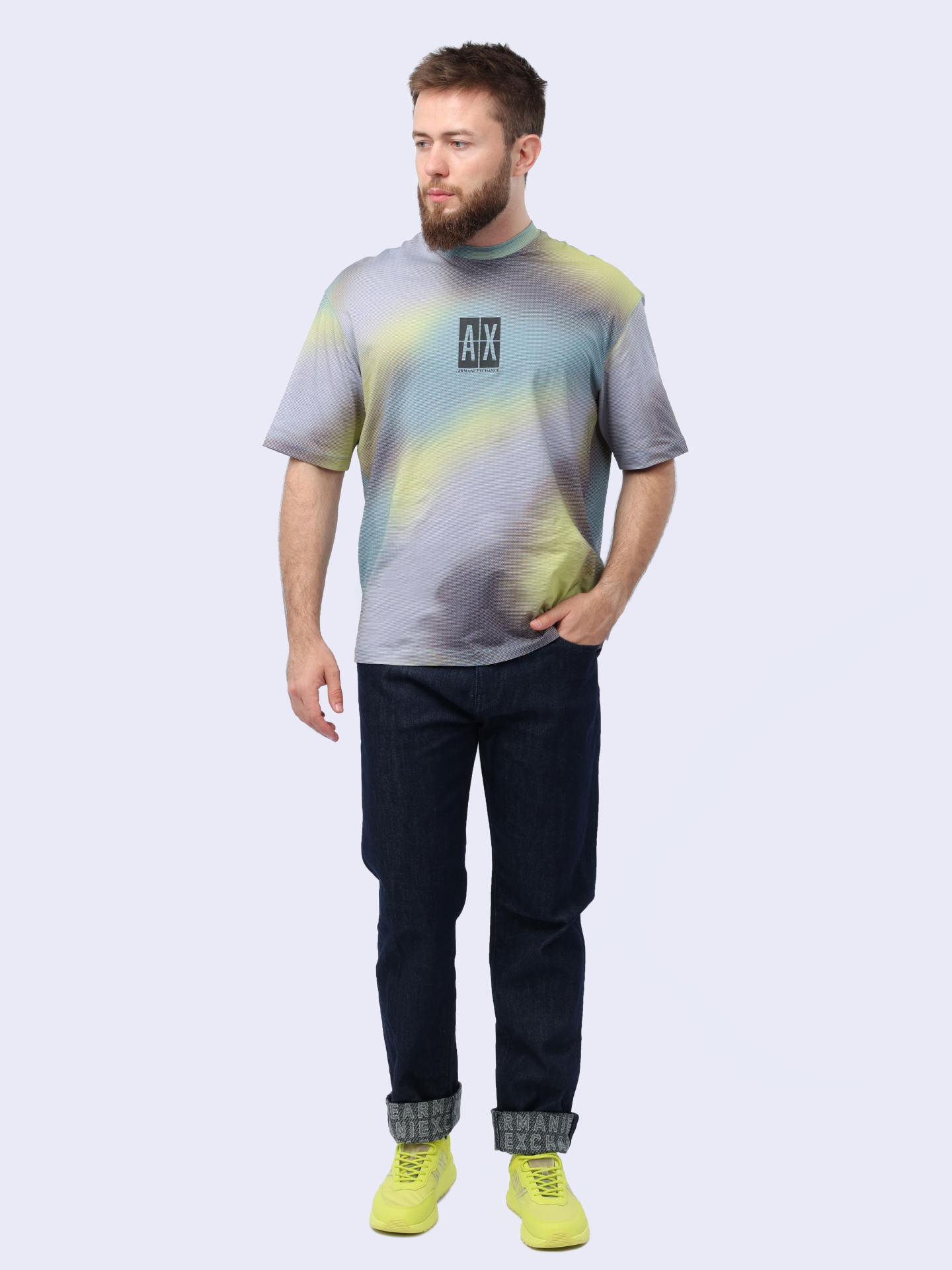 Футболка Armani Exchange 3DZMJN ZJH4Z 7600 хлопковая мужская с принтом — купить в интернет-магазине Verdistore