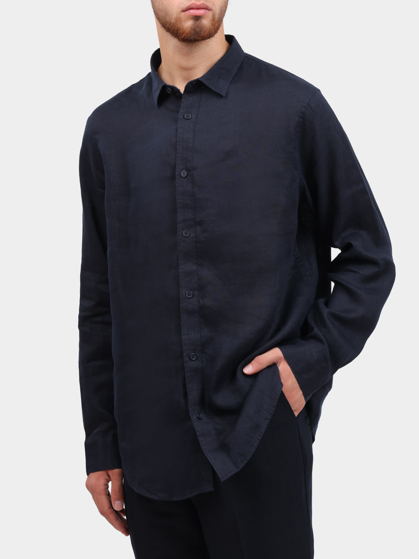 Рубашка Armani Exchange XM001221 AF14619 UB101 льняная мужская — купить в интернет-магазине Verdistore