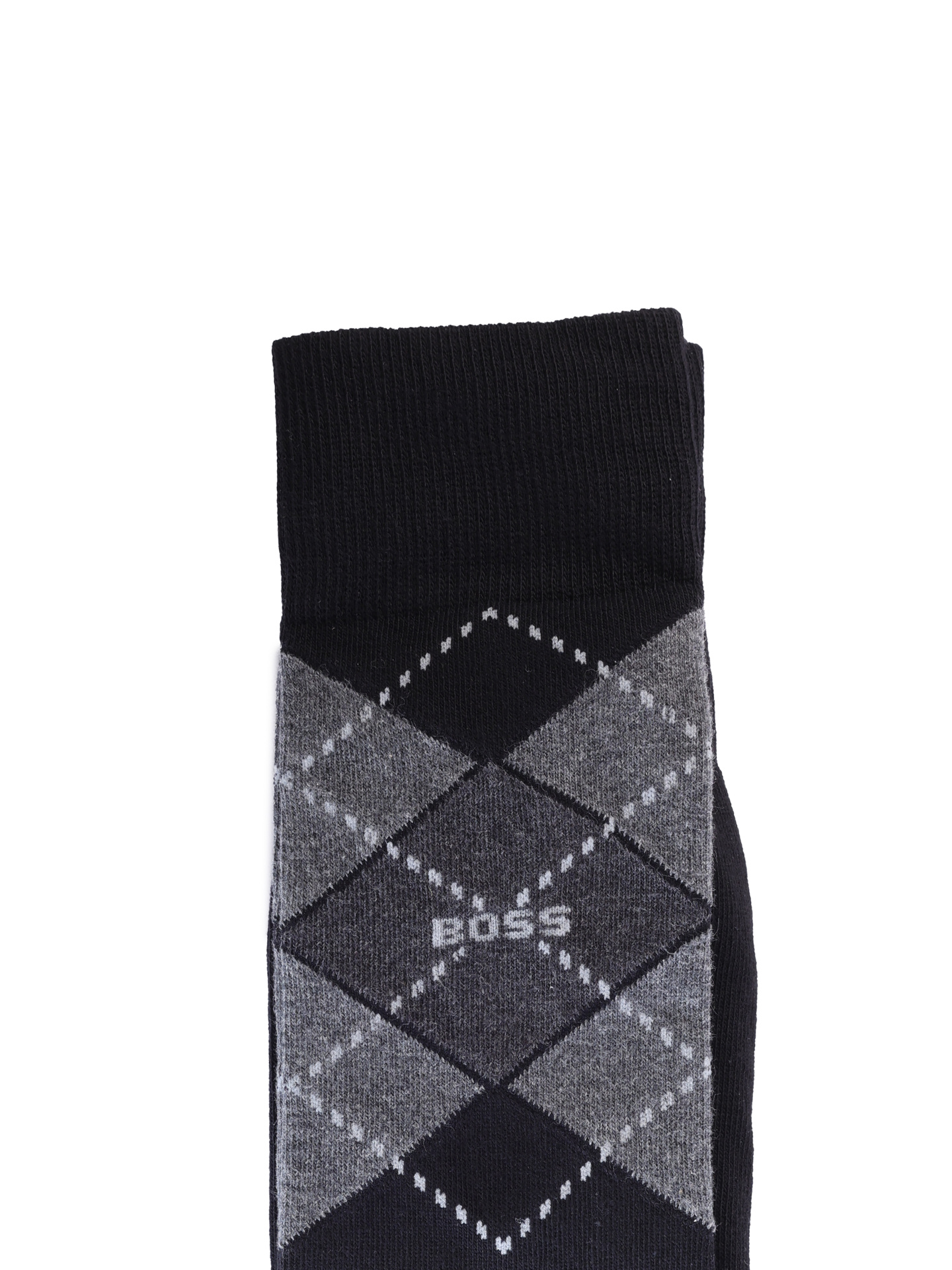 Носки Boss 50478352 001 черные мужские с клеткой-аргайл — купить в интернет-магазине Verdistore