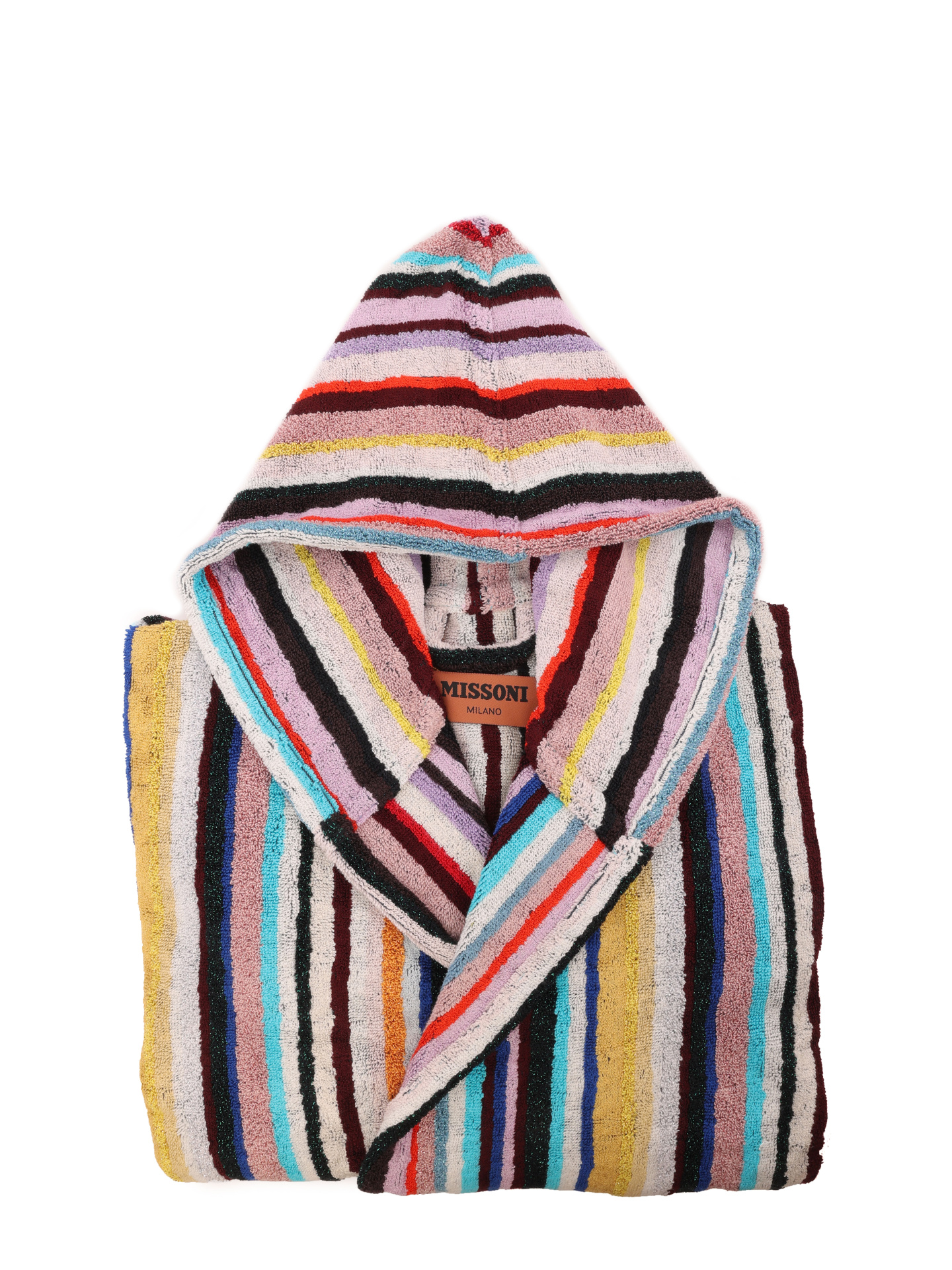 Халат из махровой ткани с ярким многоцветным полосатым узором — купить в интернет-магазине Verdistore