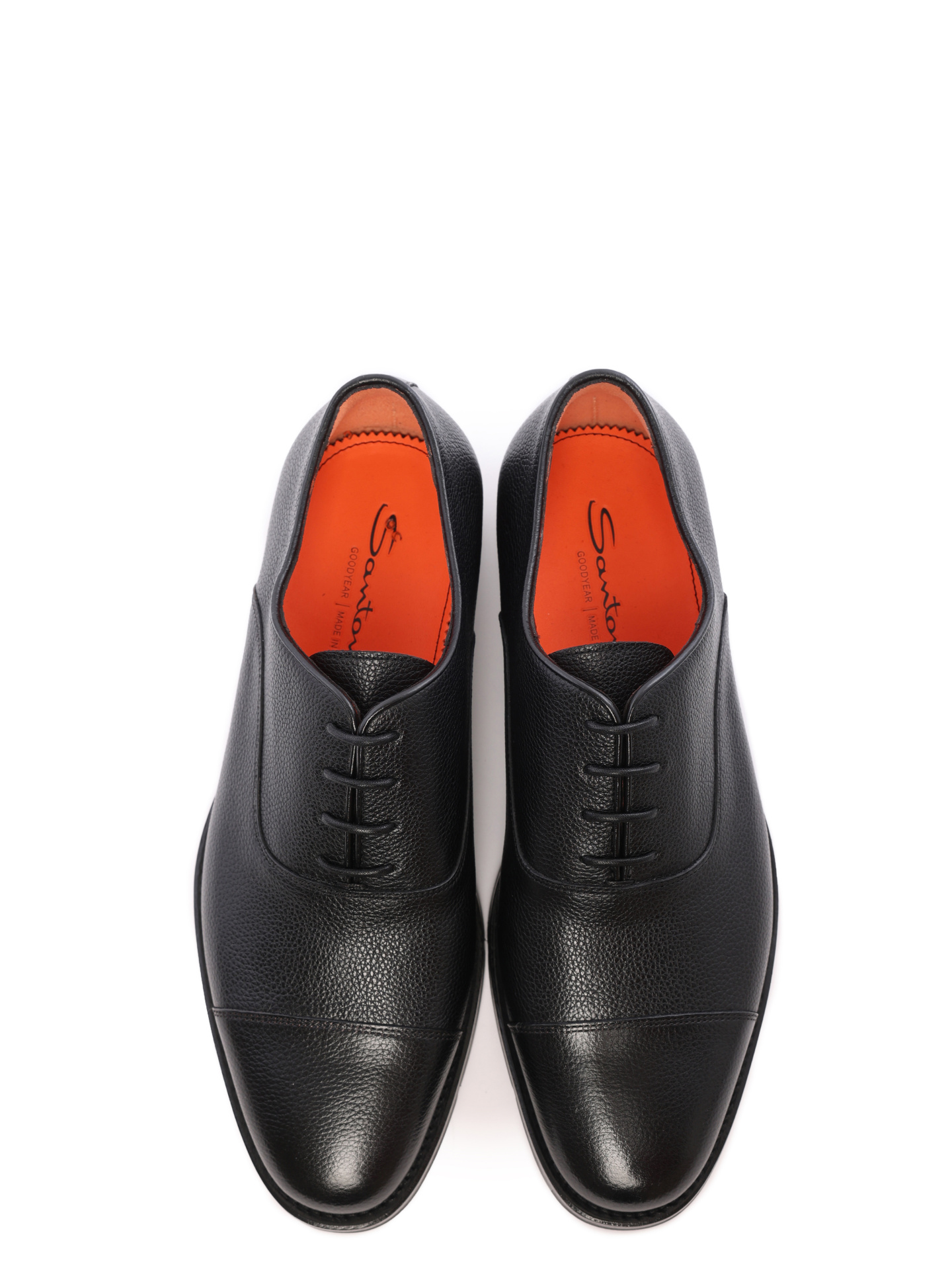 Оксфорды из мелкозернистой черной кожи — купить в интернет-магазине Verdistore