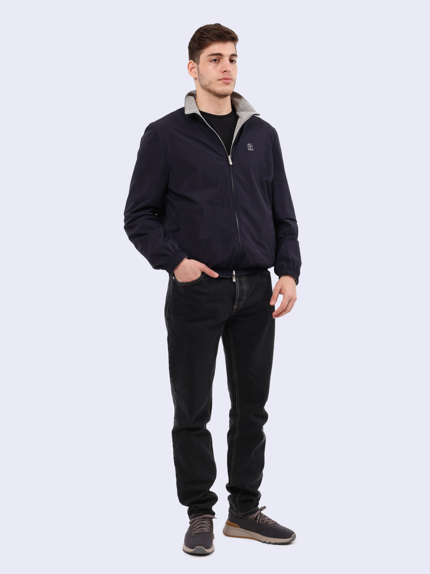 Бомбер Brunello Cucinelli MM40A7433G CBJ47 темно-синий мужской — купить в интернет-магазине Verdistore