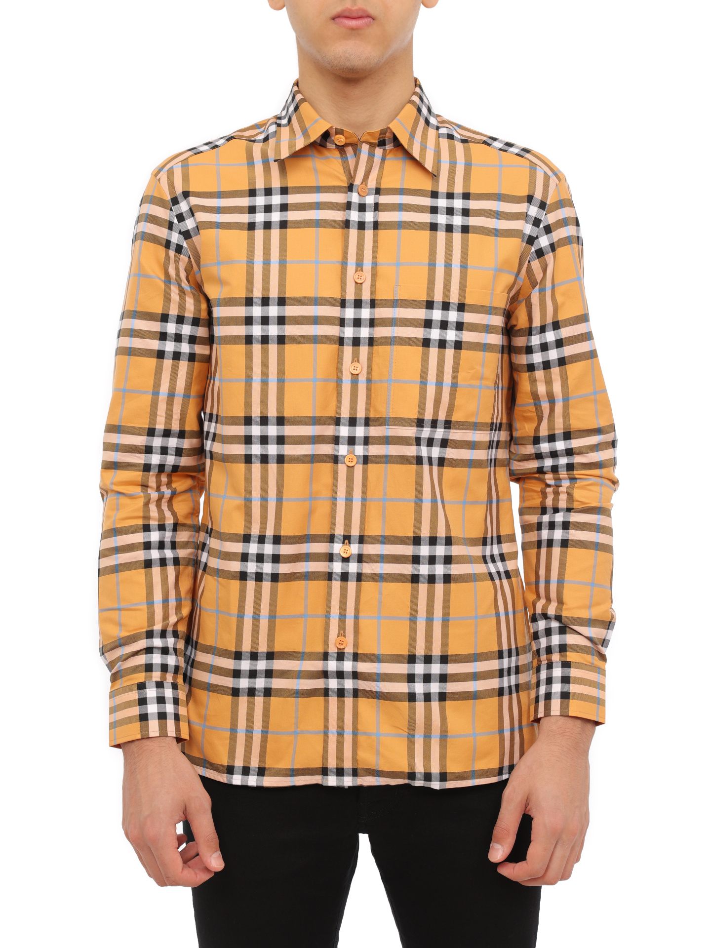 Рубашка Burberry 8071523 B6234 хлопковая мужская в клетку — купить в интернет-магазине Verdistore