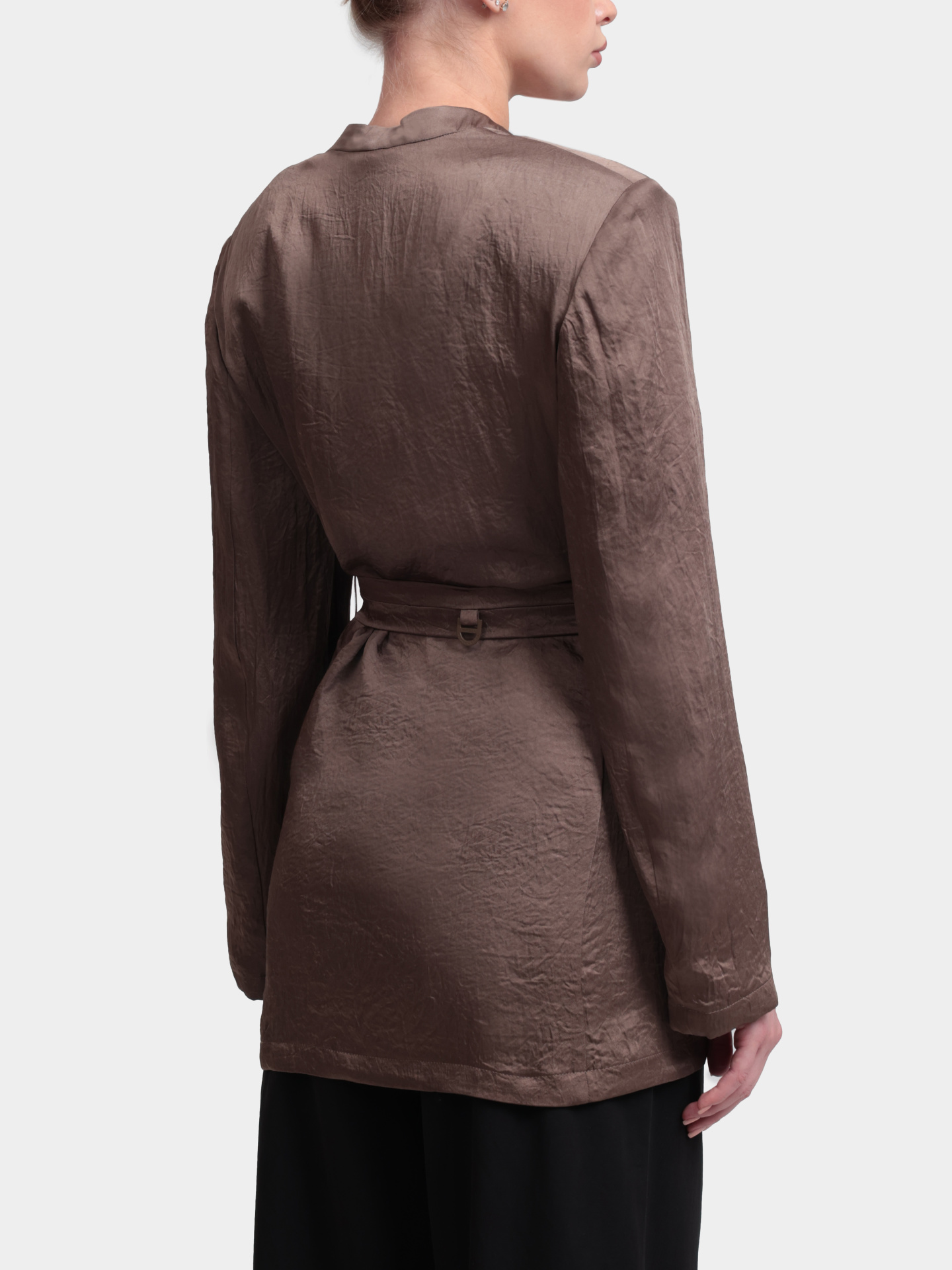 Жакет Marella Monochrome MLMPANDA 001 коричневый женский с эффектом жатой текстуры — купить в интернет-магазине Verdistore
