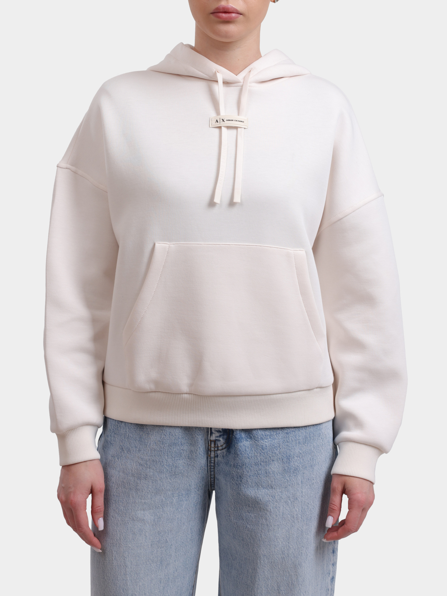 Худи Armani Exchange XW000745 AF16134 U1003 белое женское — купить в интернет-магазине Verdistore
