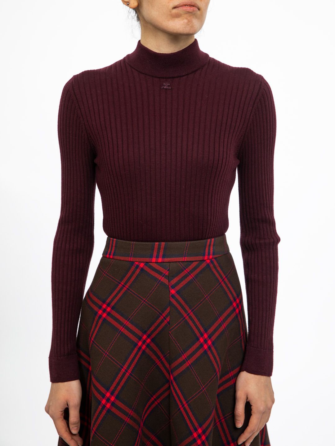 Водолазка Courreges 318ML01M006 бордовая женская — купить в интернет-магазине Verdistore