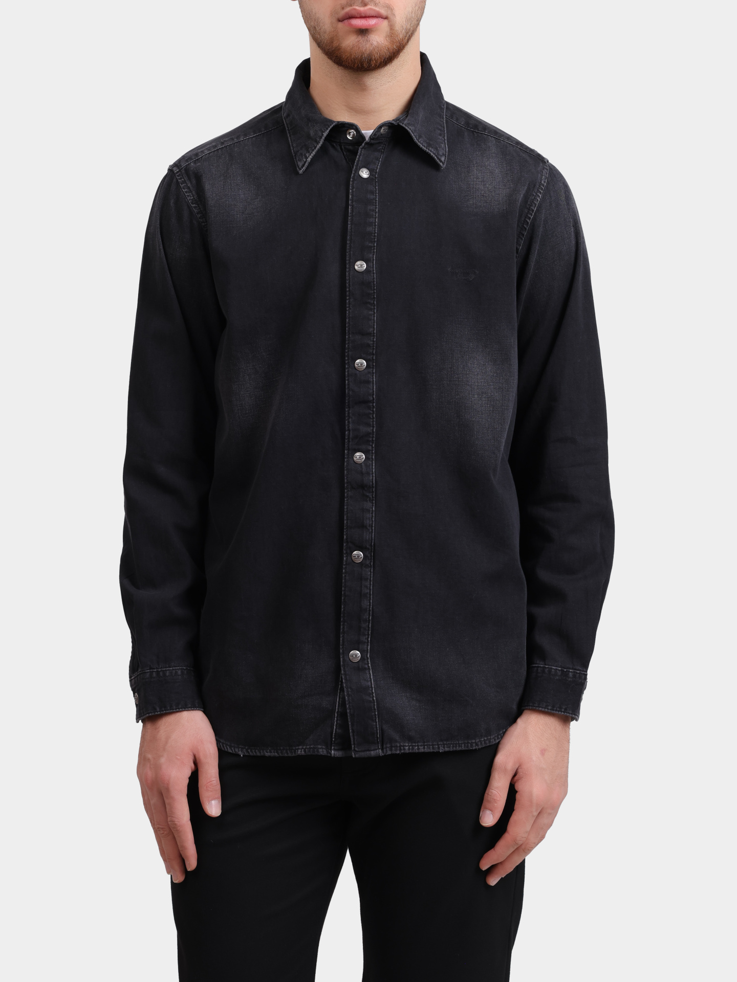 Рубашка Diesel A035340DBDC02 черная мужская прямого кроя — купить в интернет-магазине Verdistore