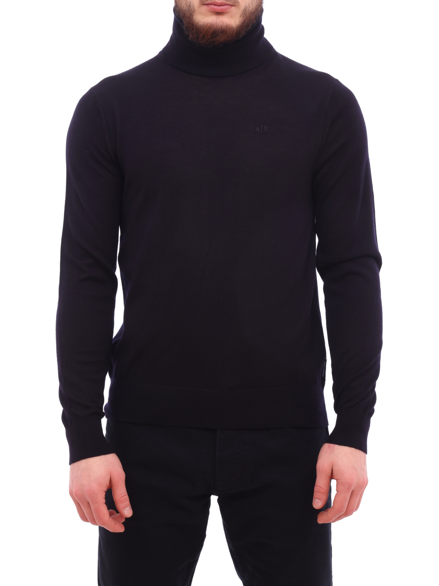 Водолазка Armani Exchange 8NZM3C ZM8AZ 1510 темно-синяя мужская из шерсти — купить в интернет-магазине Verdistore