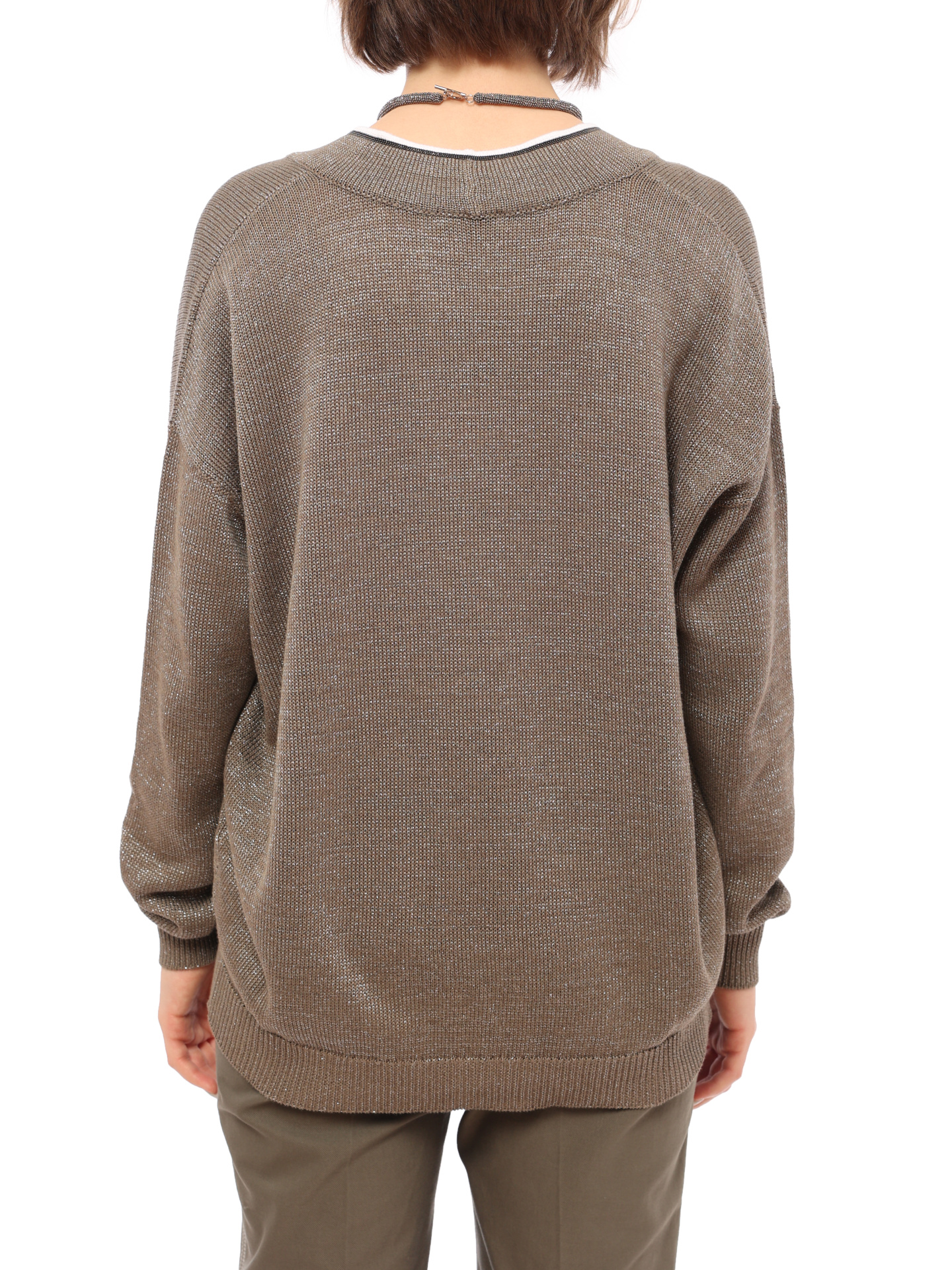 Кардиган Brunello Cucinelli M74767406 CE821 коричневый женский хлопковый — купить в интернет-магазине Verdistore